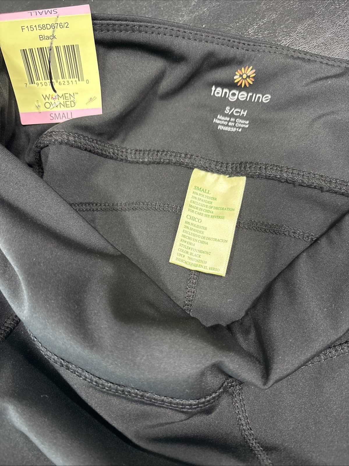 Tangerine Womens Black Active Capri Leggings with Pockets Size Small - Thumbnail 4