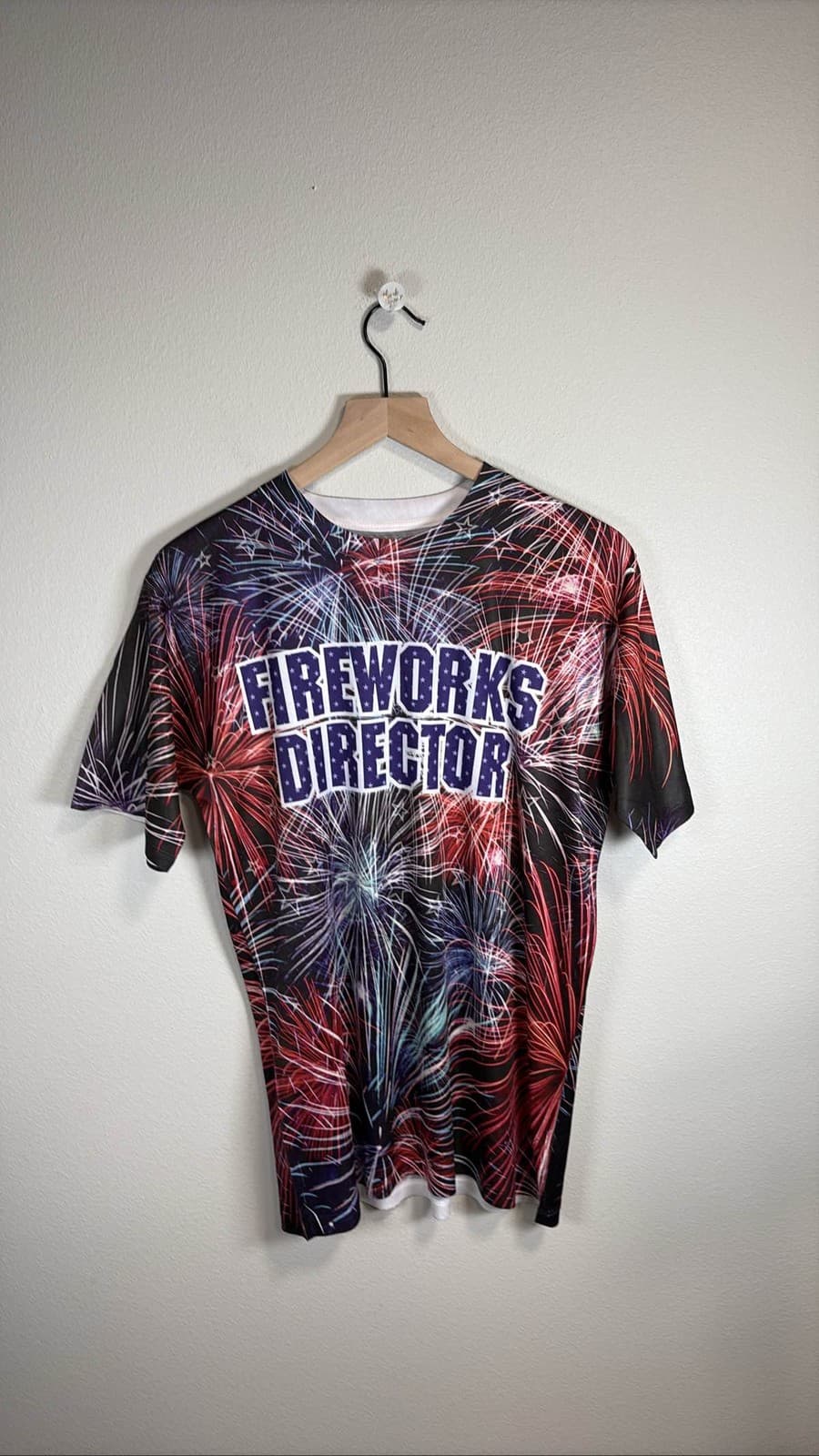 Fireworks Director Tee - All Over Print Pyrotechnics 4th of July Size M