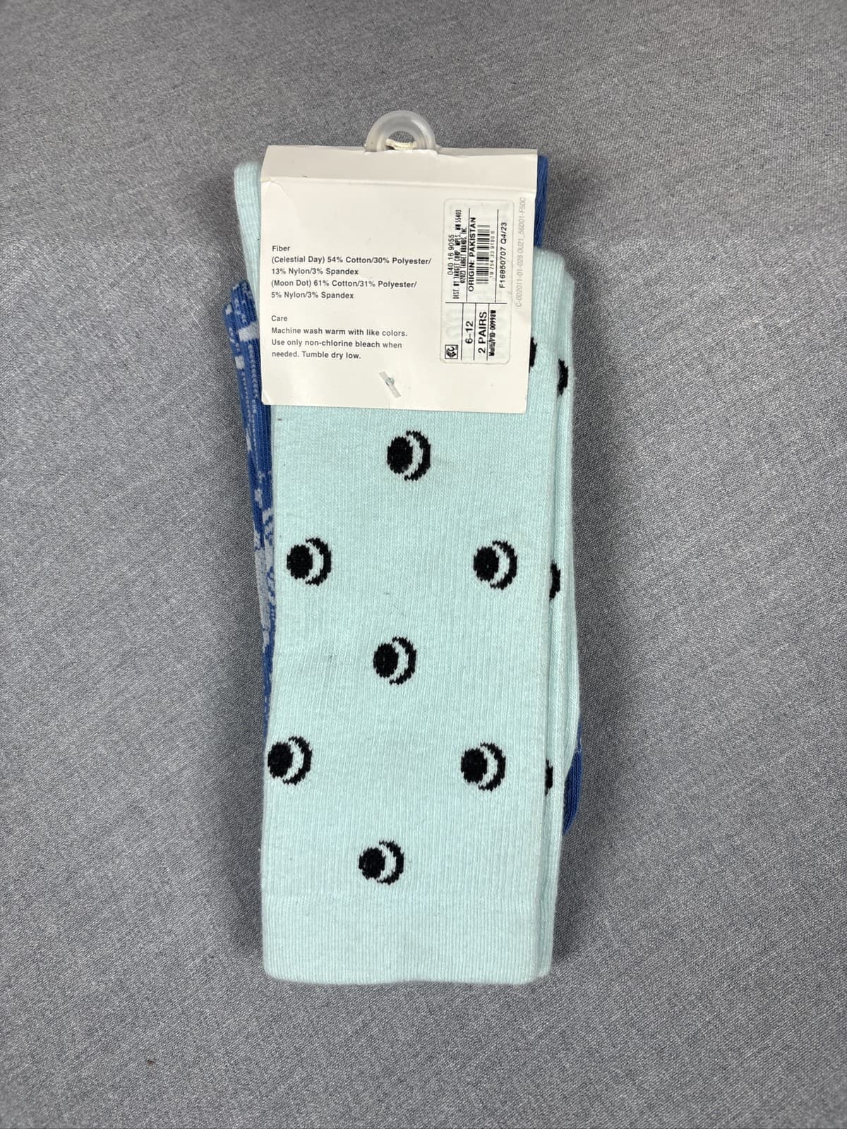 Original Use Men's Celestial Crew Socks 2 Pairs Moon Stars Blue Size 6-12 - Thumbnail 2