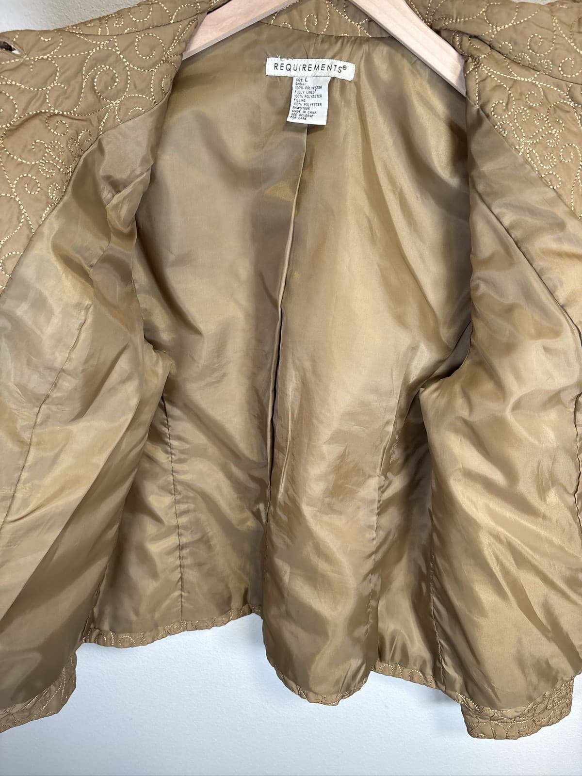 REQUIREMENTS Women's M Quilted Floral Button Jacket Brown Lightweight L - Thumbnail 4