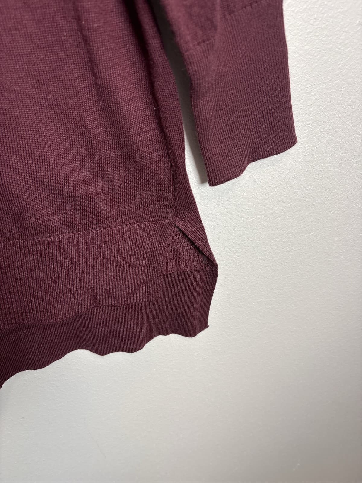 Premise Women's Cowl Neck Burgundy Knit Pullover Sweater Size Small - Thumbnail 2