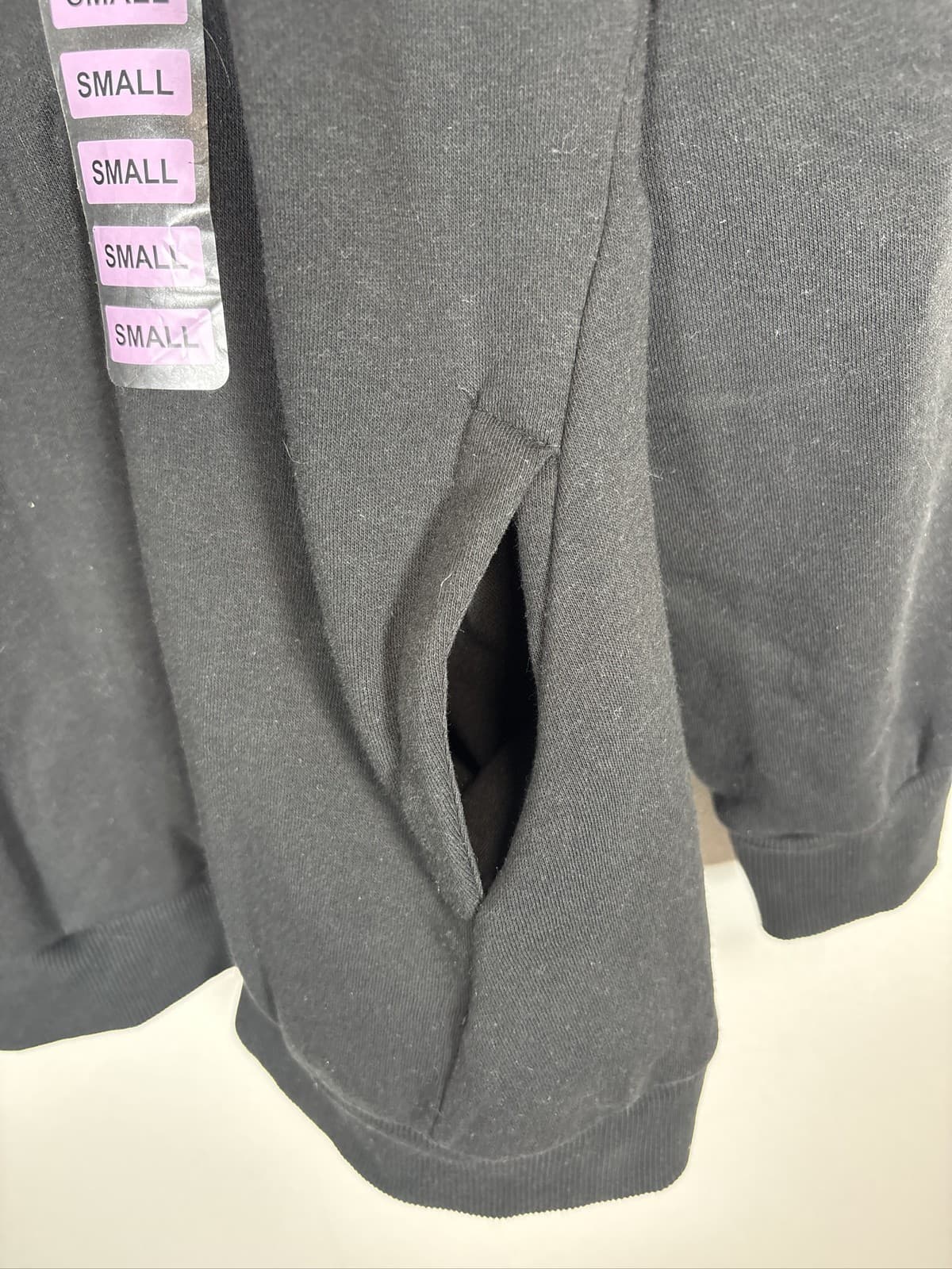Member's Mark Women Black Cozy V-Neck Brushed Fleece Sweatshirt S - Thumbnail 2
