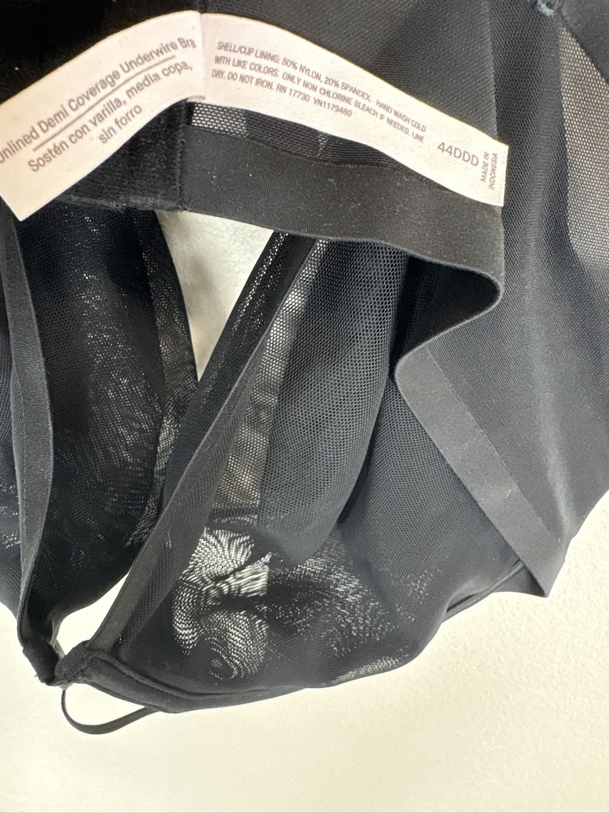 Auden Black Underwire Bra Women's Size 44DDD Solid Comfort Lingerie - Thumbnail 3