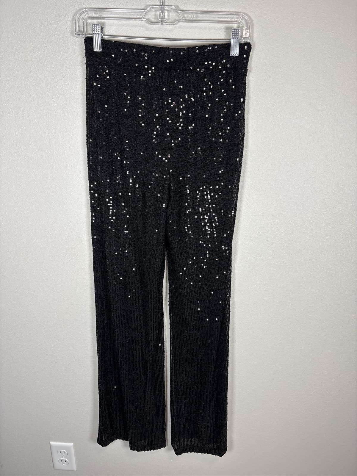 Wild Fable Womens Mid Rise Wide Leg Black Sequin Pants - Thumbnail 5