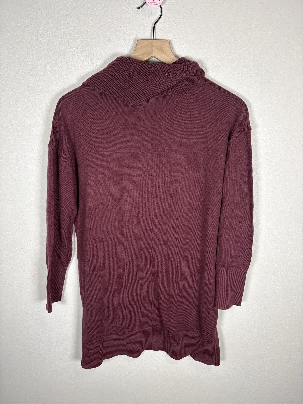 Premise Women's Cowl Neck Burgundy Knit Pullover Sweater Size Small - Thumbnail 5