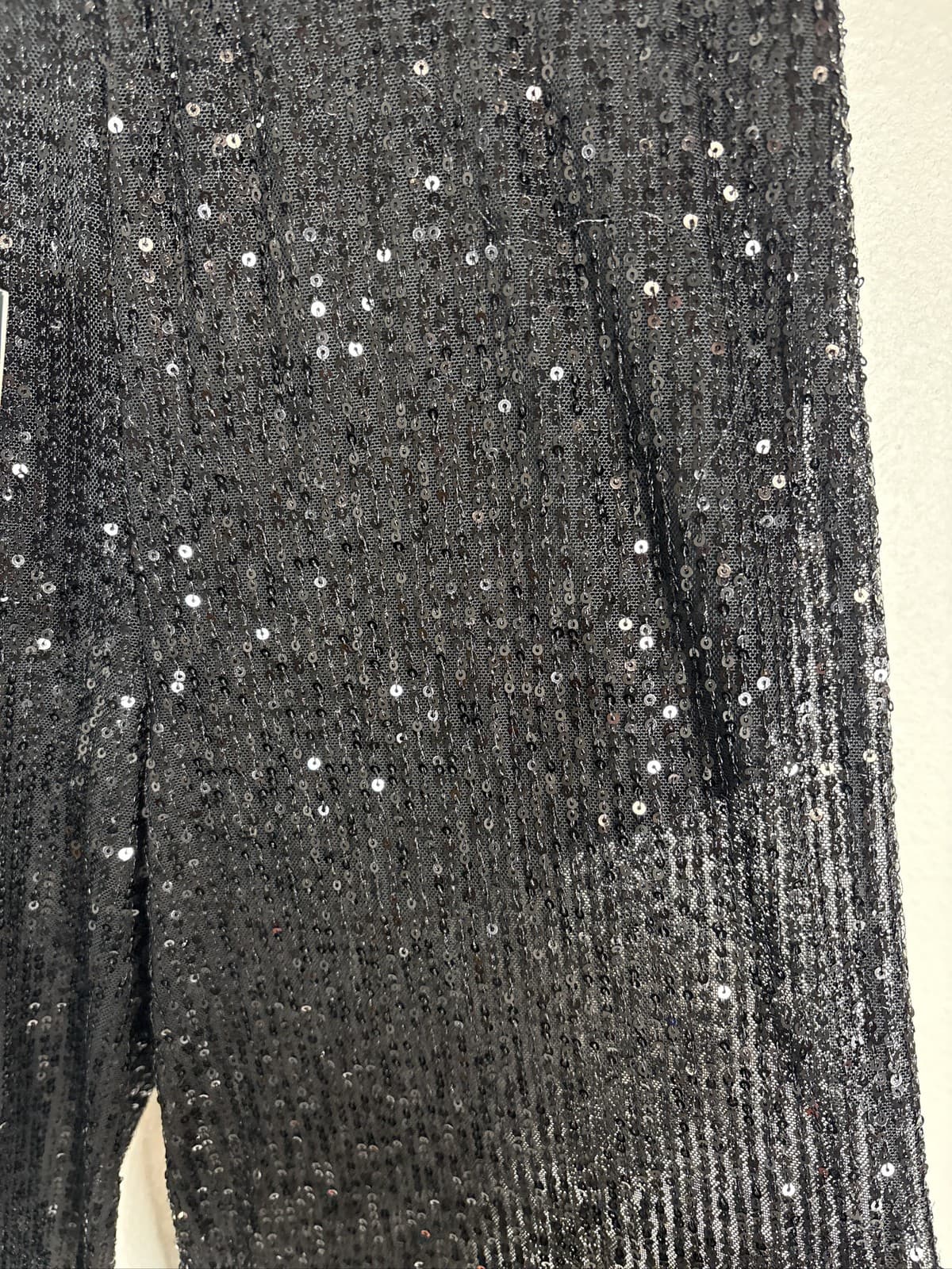 Wild Fable Womens Mid Rise Wide Leg Black Sequin Pants - Thumbnail 2