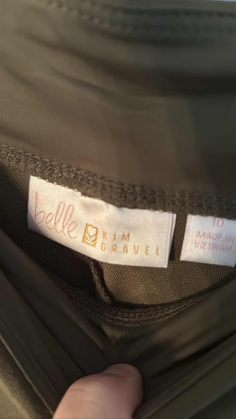 Belle by Kim Gravel TripleLuxe Olive Green Joggers Size 10 - Thumbnail 2