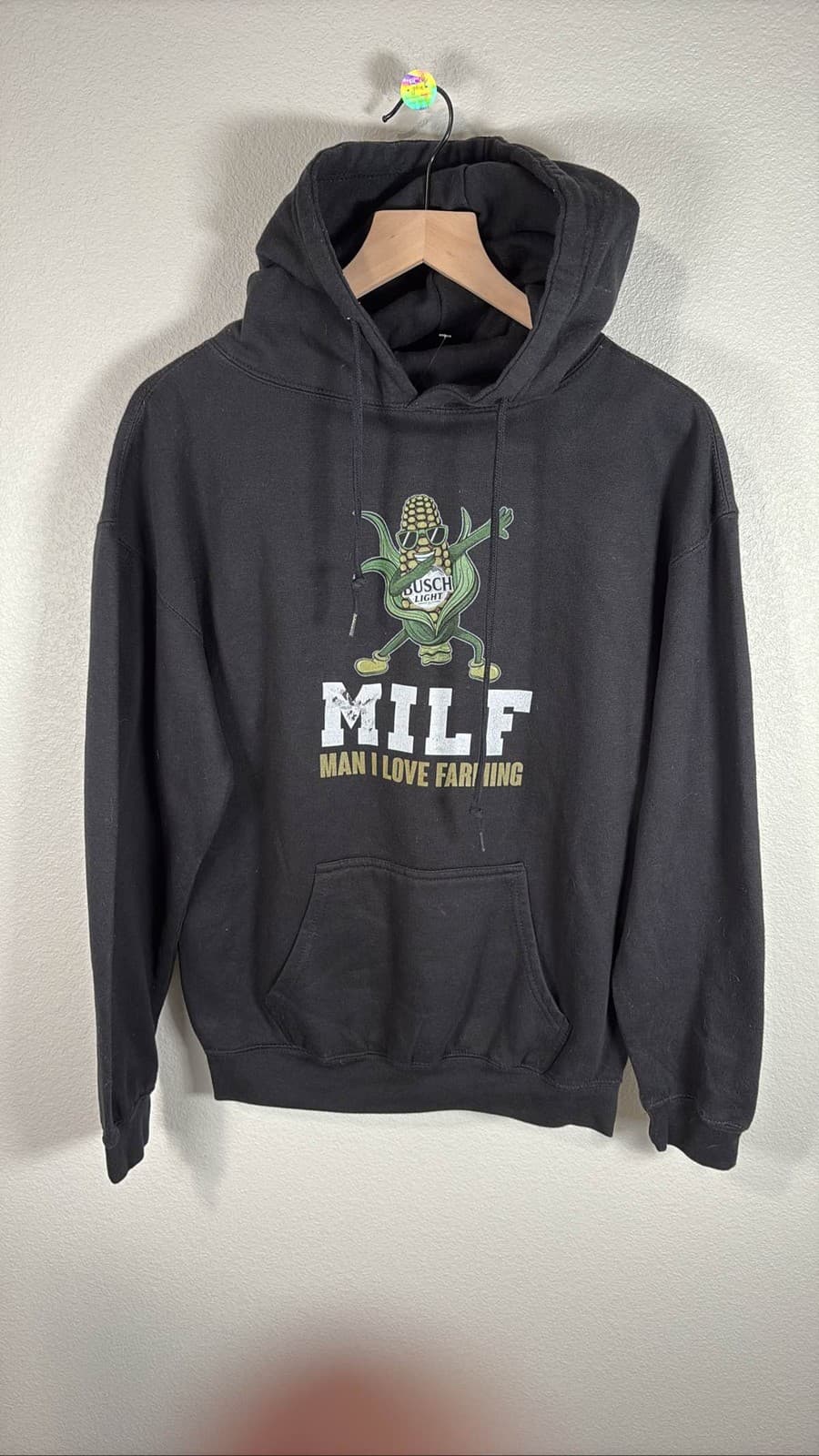 MILF Man I Love Farming Busch Light Corn Hoodie Sweatshirt Black S