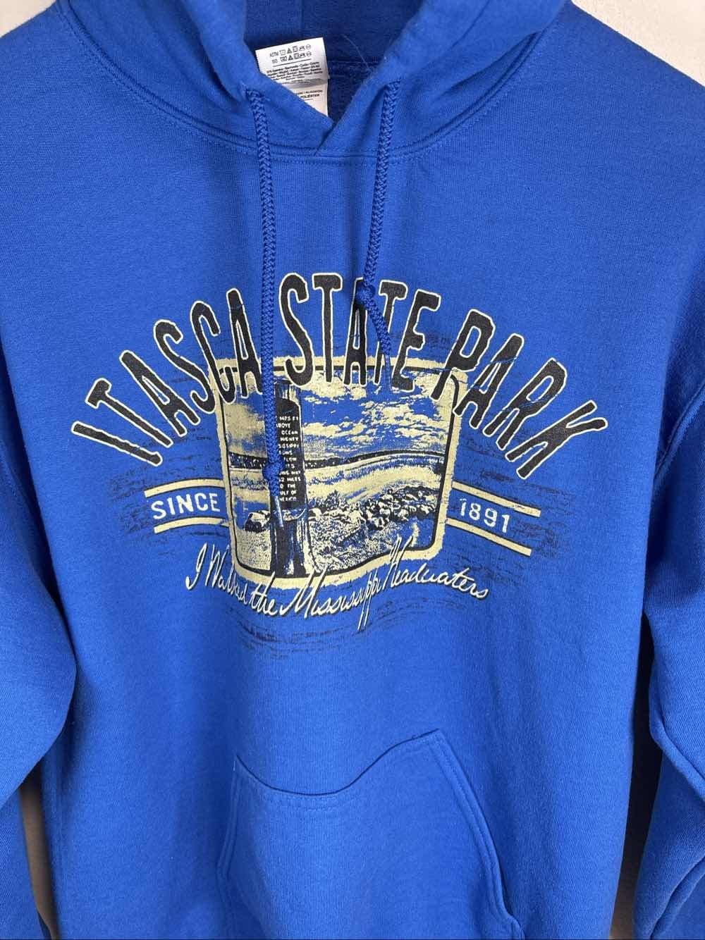 Itasca Park Hoodie Sweatshirt Blue Headwaters Mens M - Thumbnail 2