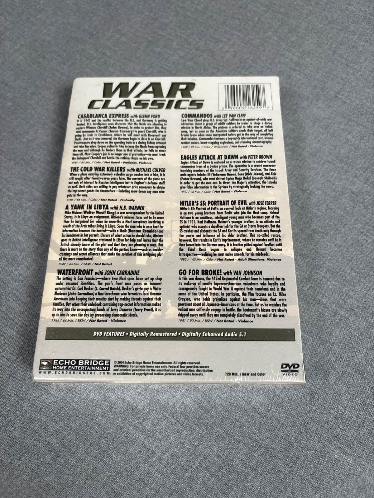 War Classics 8 Films 2-Disc DVD Lee Van Cleef Glenn Ford WWII - Thumbnail 2