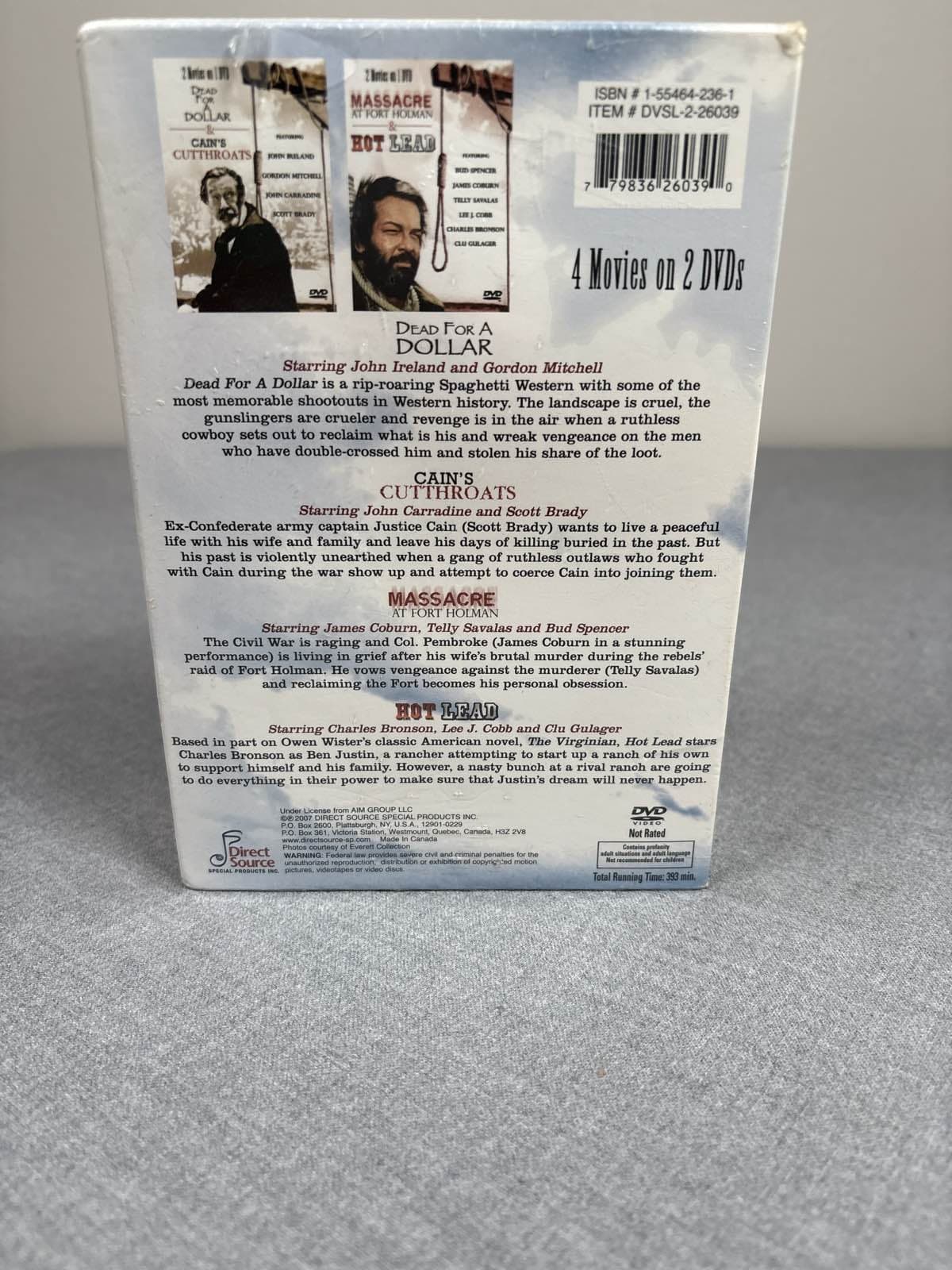 Western Justice DVD 4 Movies 2 DVDs Coburn Bronson Savalas Carradine - Thumbnail 2