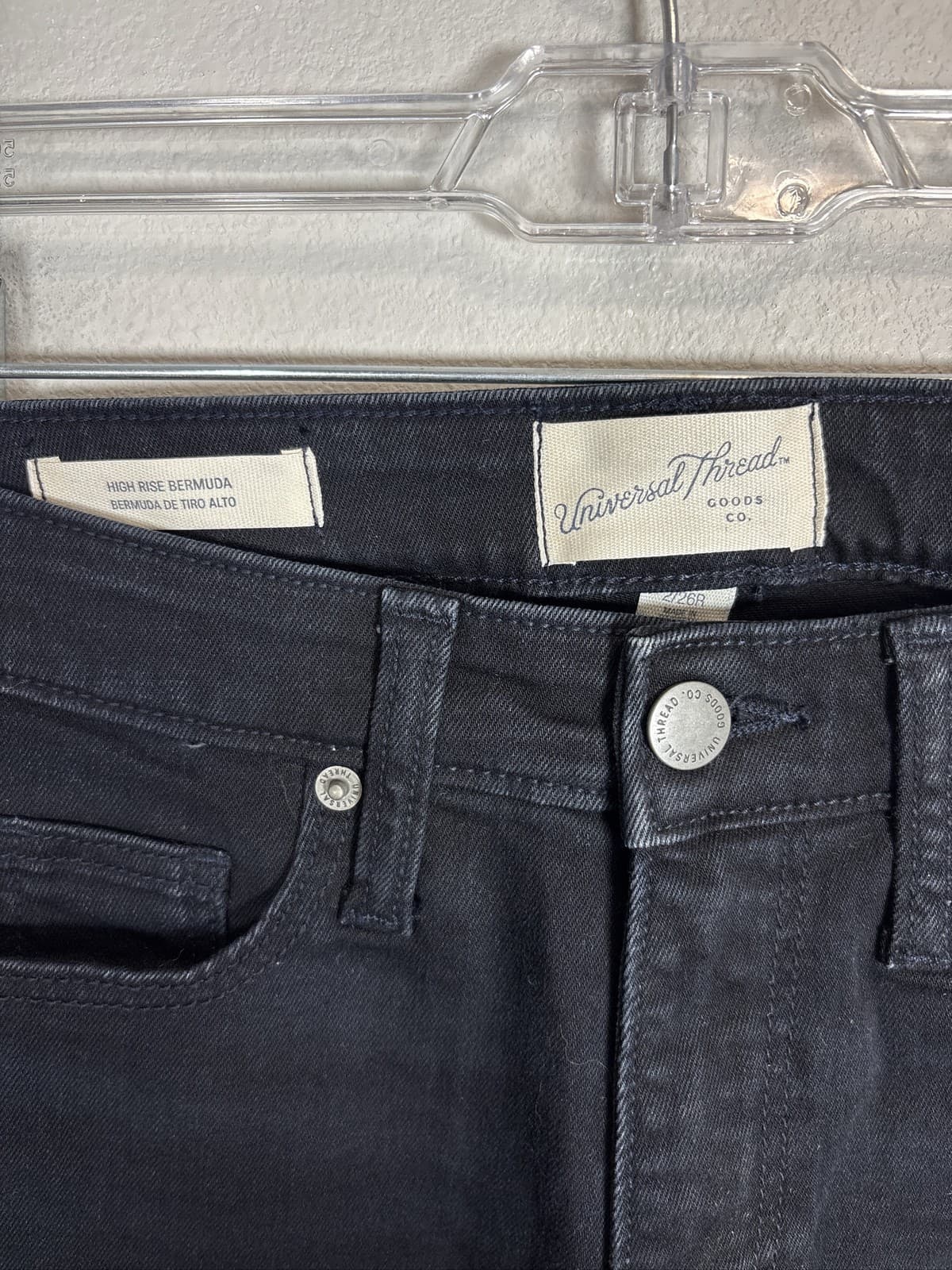 Universal Thread Women High-Rise Bermuda Shorts Black 2 26 Waist - Thumbnail 3