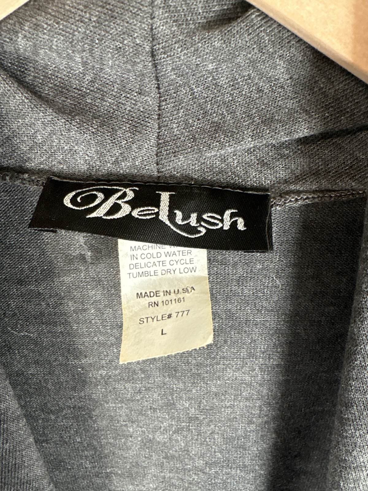 Belush Womens Gray Draped Cardigan Sweater Long Sleeve - Thumbnail 2