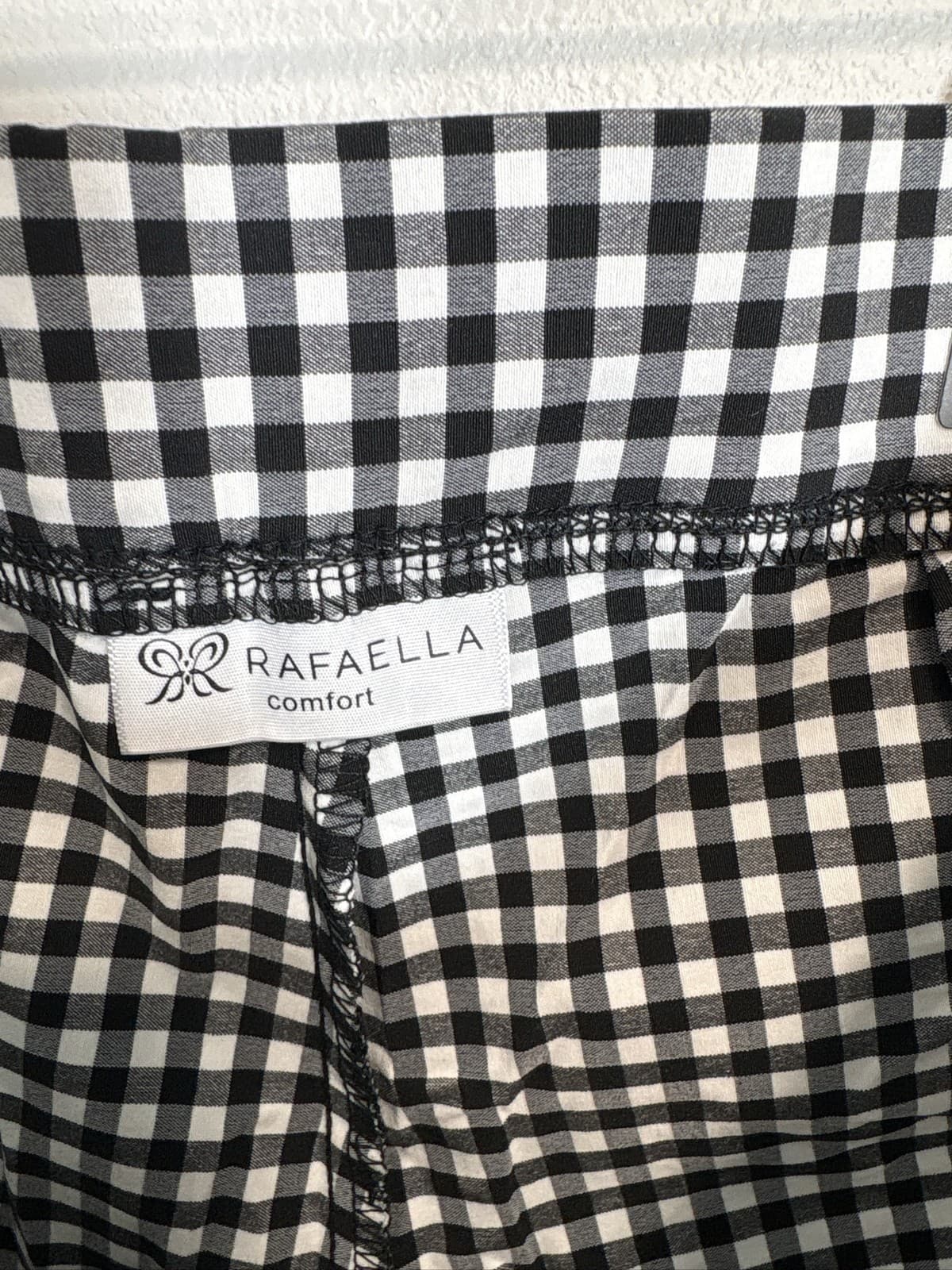 Rafaella Women Black White Gingham Check Comfort Stretch Capri Pants 8 - Thumbnail 4