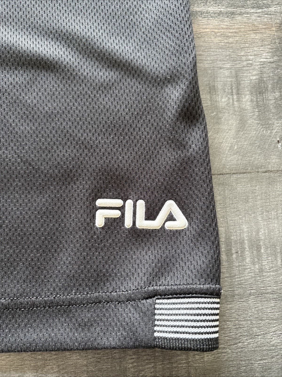 FILA Soccer Jersey Shirt Mens Large Black Center Logo V-Neck Sports Fútbol - Thumbnail 2