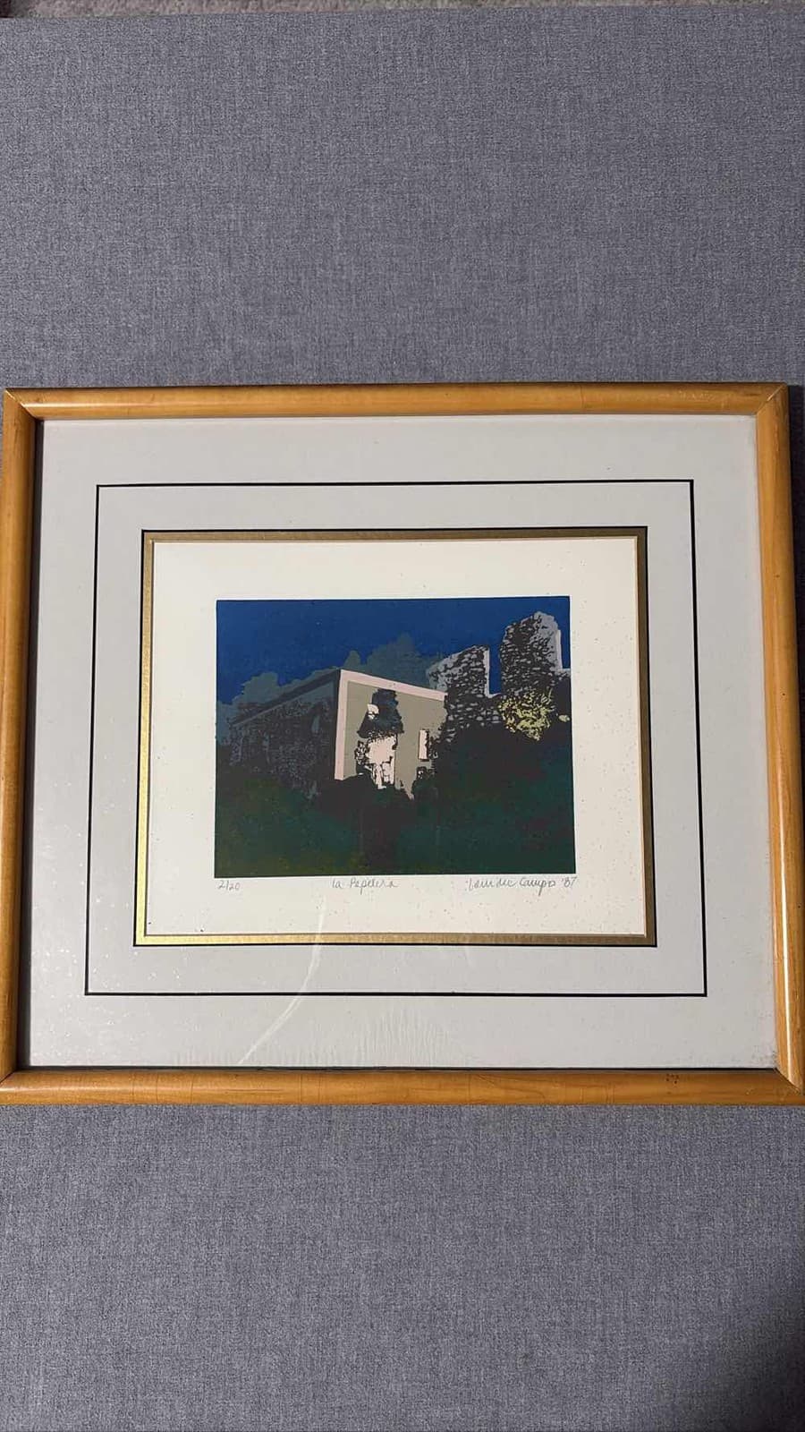 Javier Campo La Papelera Signed & Numbered Art Print 2/20 Framed 1987