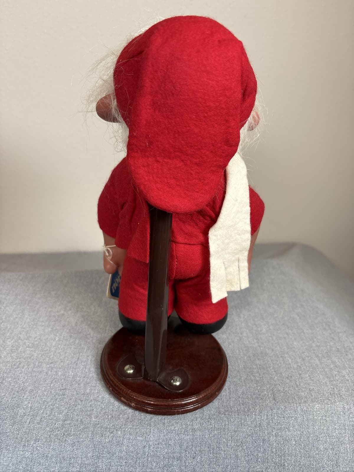 DAM Norfin Troll Doll George Red Outfit White Hair Holiday on Stand - Thumbnail 3
