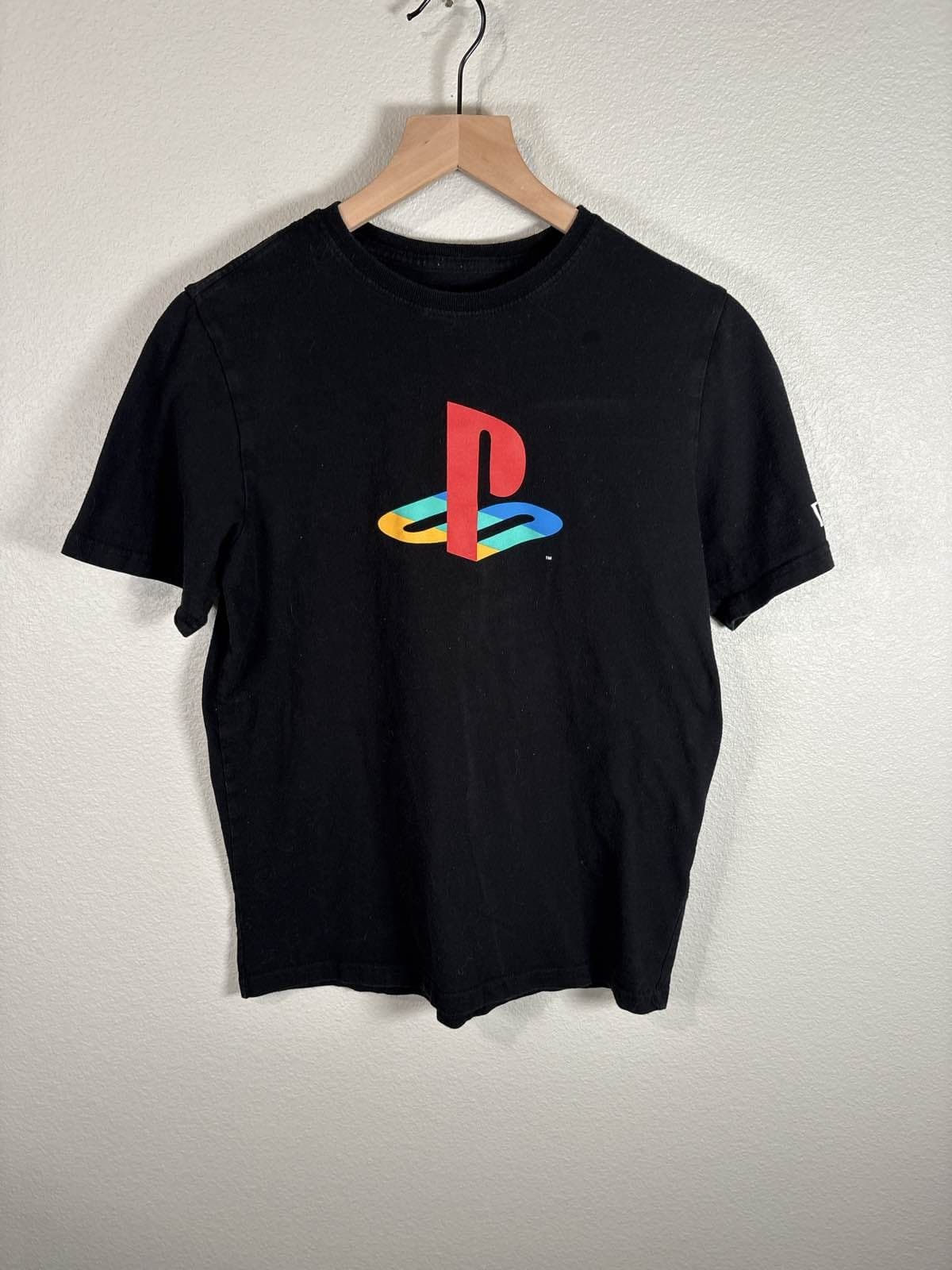 PlayStation Logo Black T-Shirt Youth XXL 18 Graphic Tee Cotton