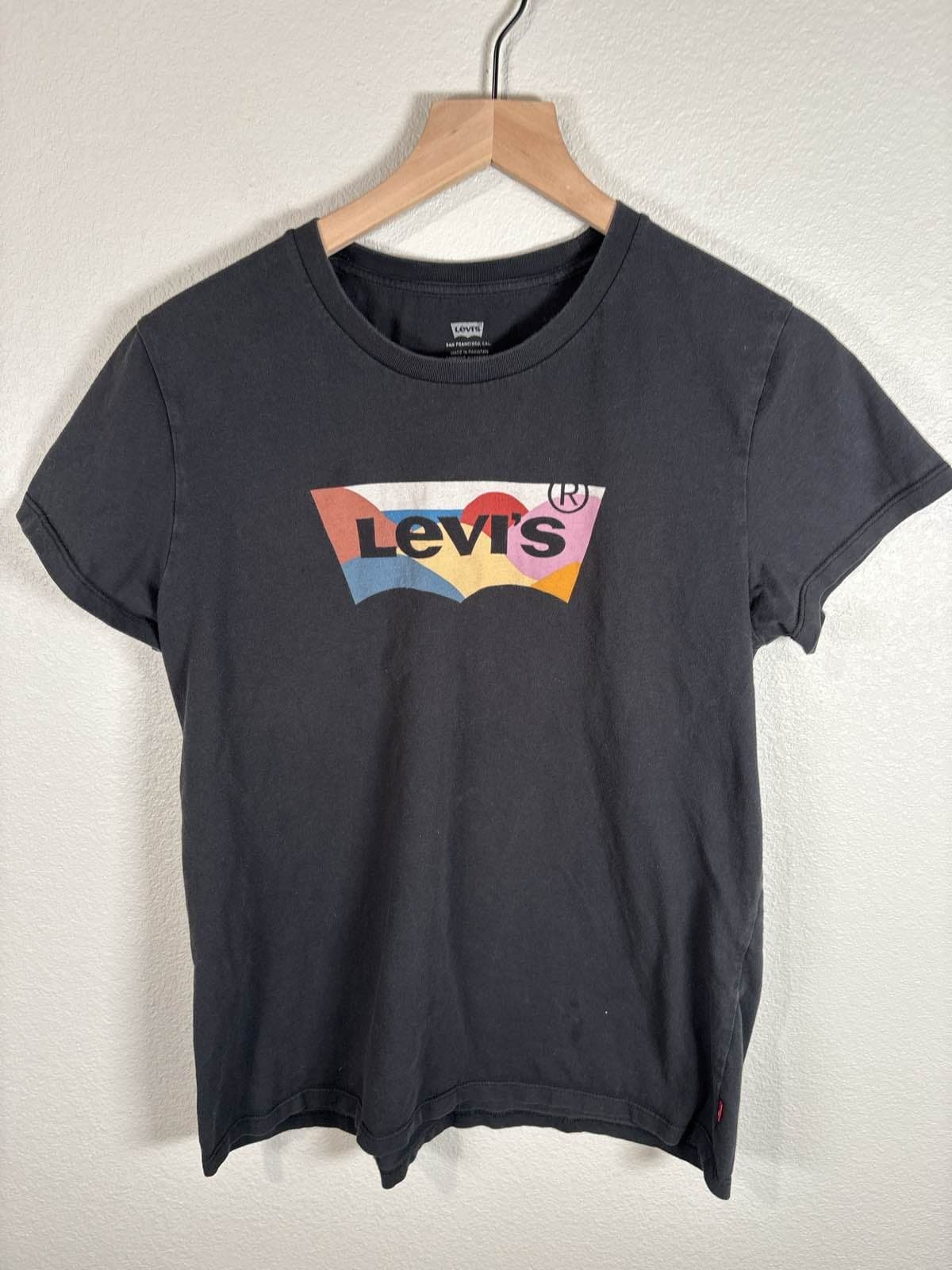 Levi's Youth Large Black Short Sleeve Colorful Logo Tee - Thumbnail 2