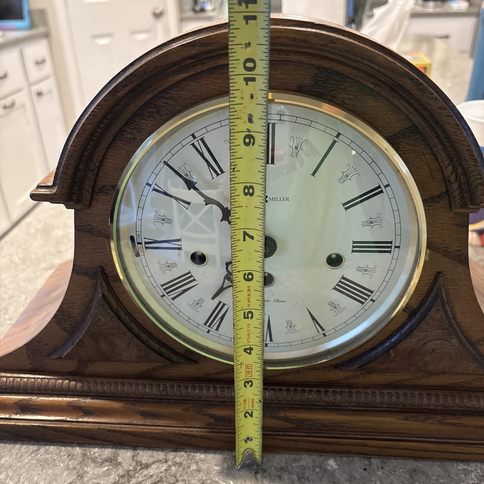 Howard Miller 613-102 Worthington Oak Mantel Clock Mechanical Westminster Chime - Thumbnail 14