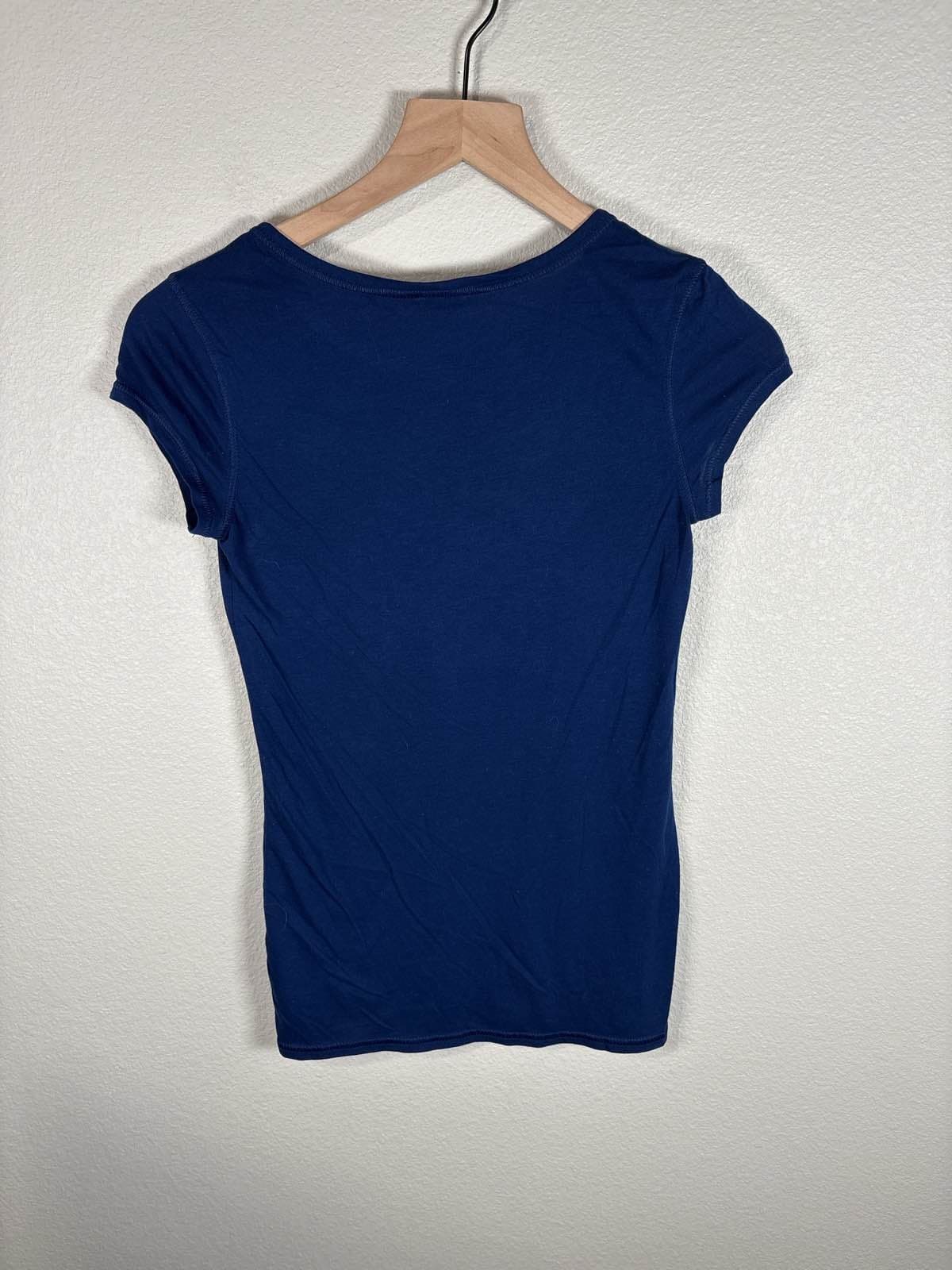 O'Malley's Lucky Brand Bowling Alley Pin Graphic Tee Blue Womens S - Thumbnail 3