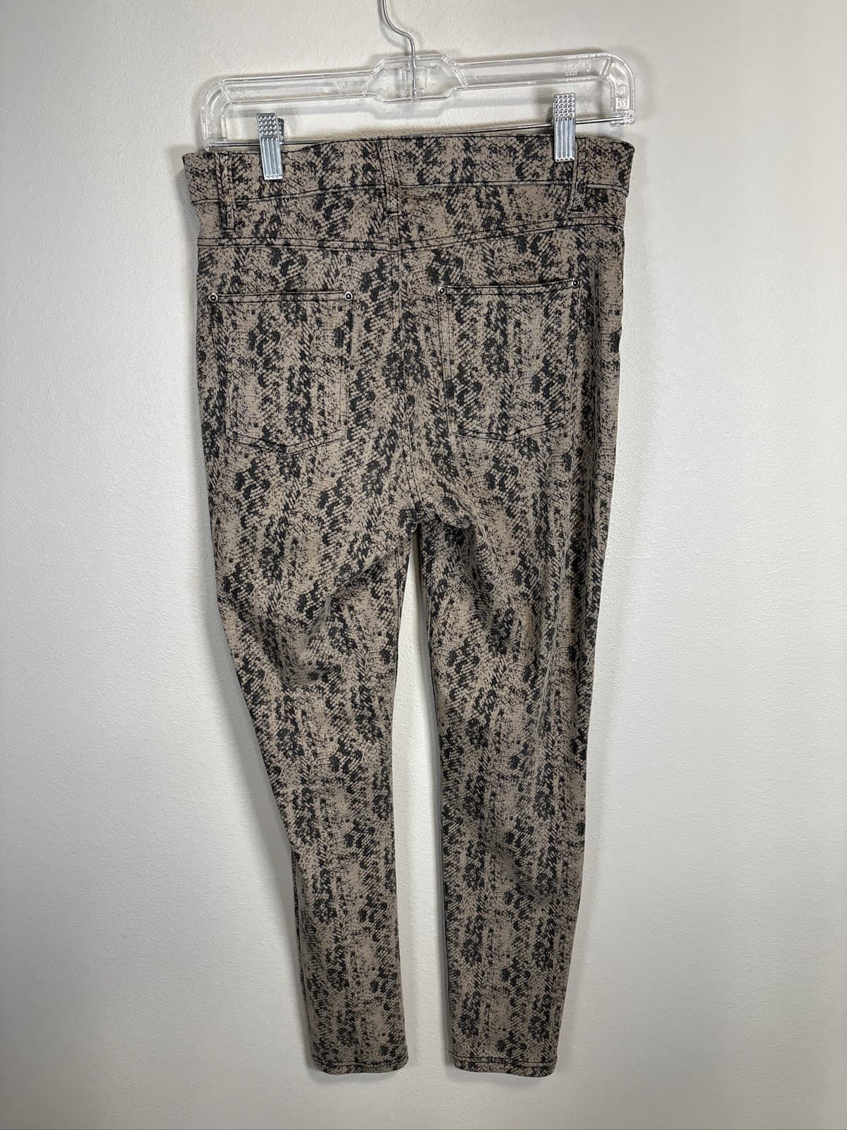 HUE Python Snake Leggings Womens Taupe Black Pull On Size M - Thumbnail 4