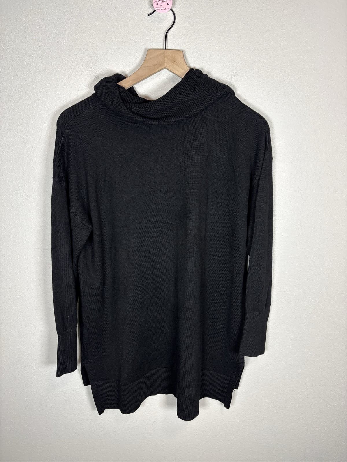 Premise Studio Women Black Cowl Neck Knit Pullover Sweater Size Medium - Thumbnail 4