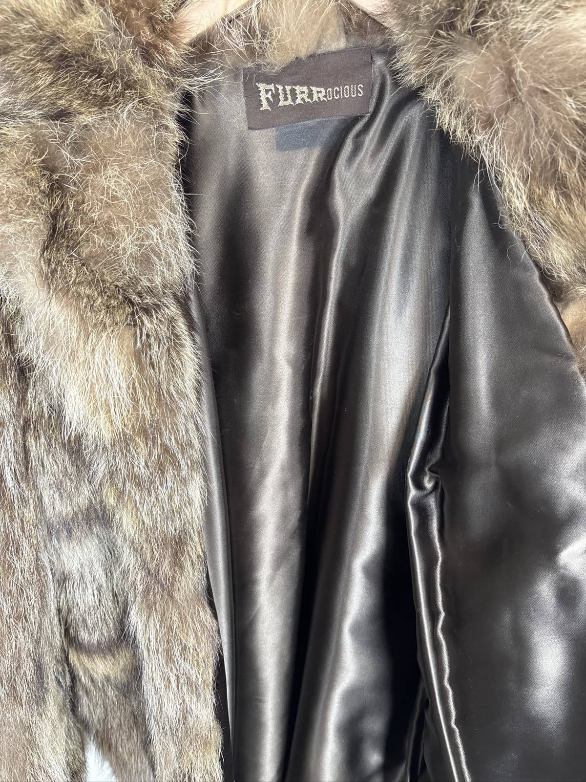 Furrocious Raccoon Fur Jacket Women Size Medium Style 184 - Thumbnail 4