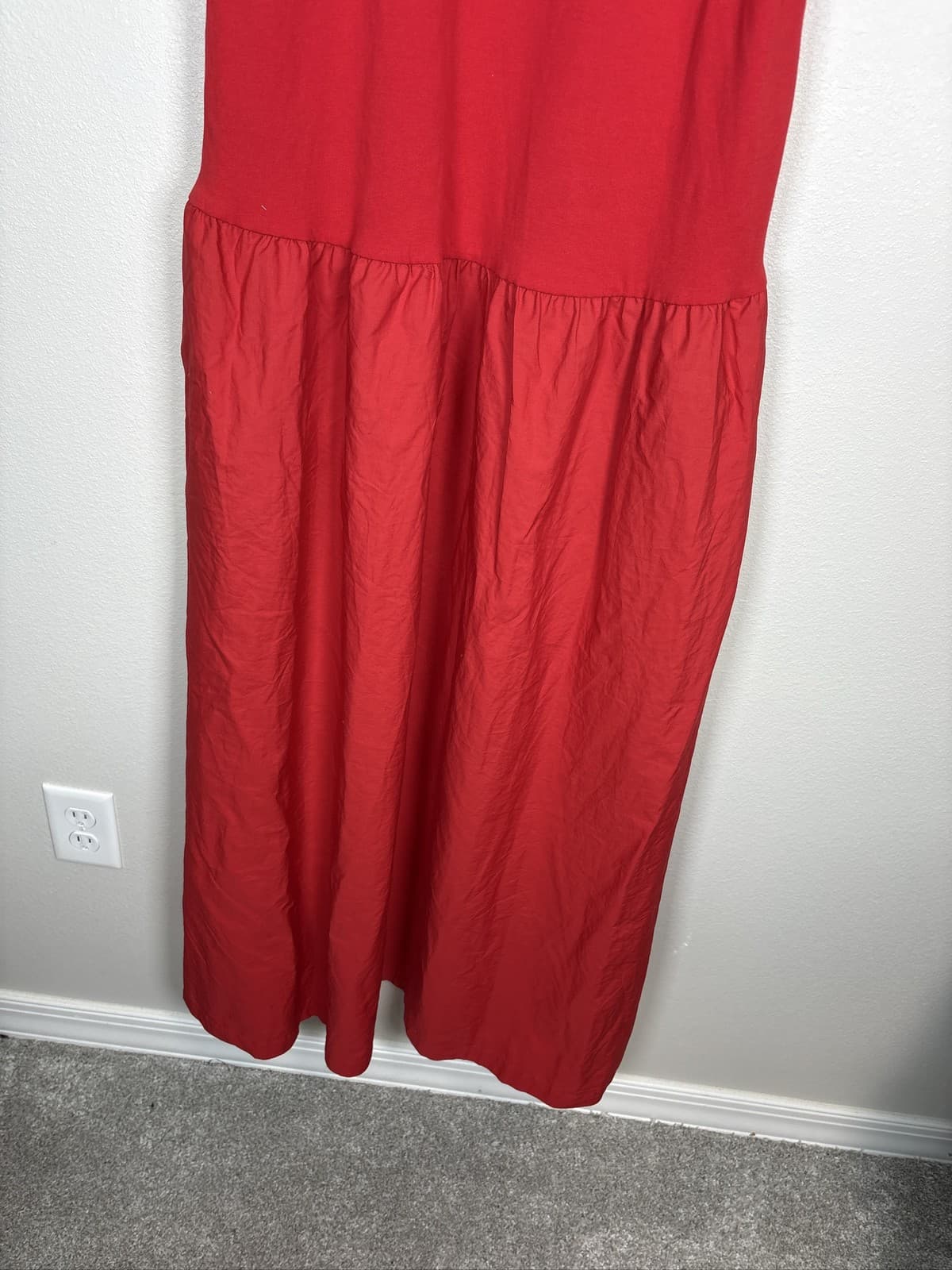 A New Day Women Red Sleeveless Mock Neck Drop Waist Maxi Dress XXL - Thumbnail 3