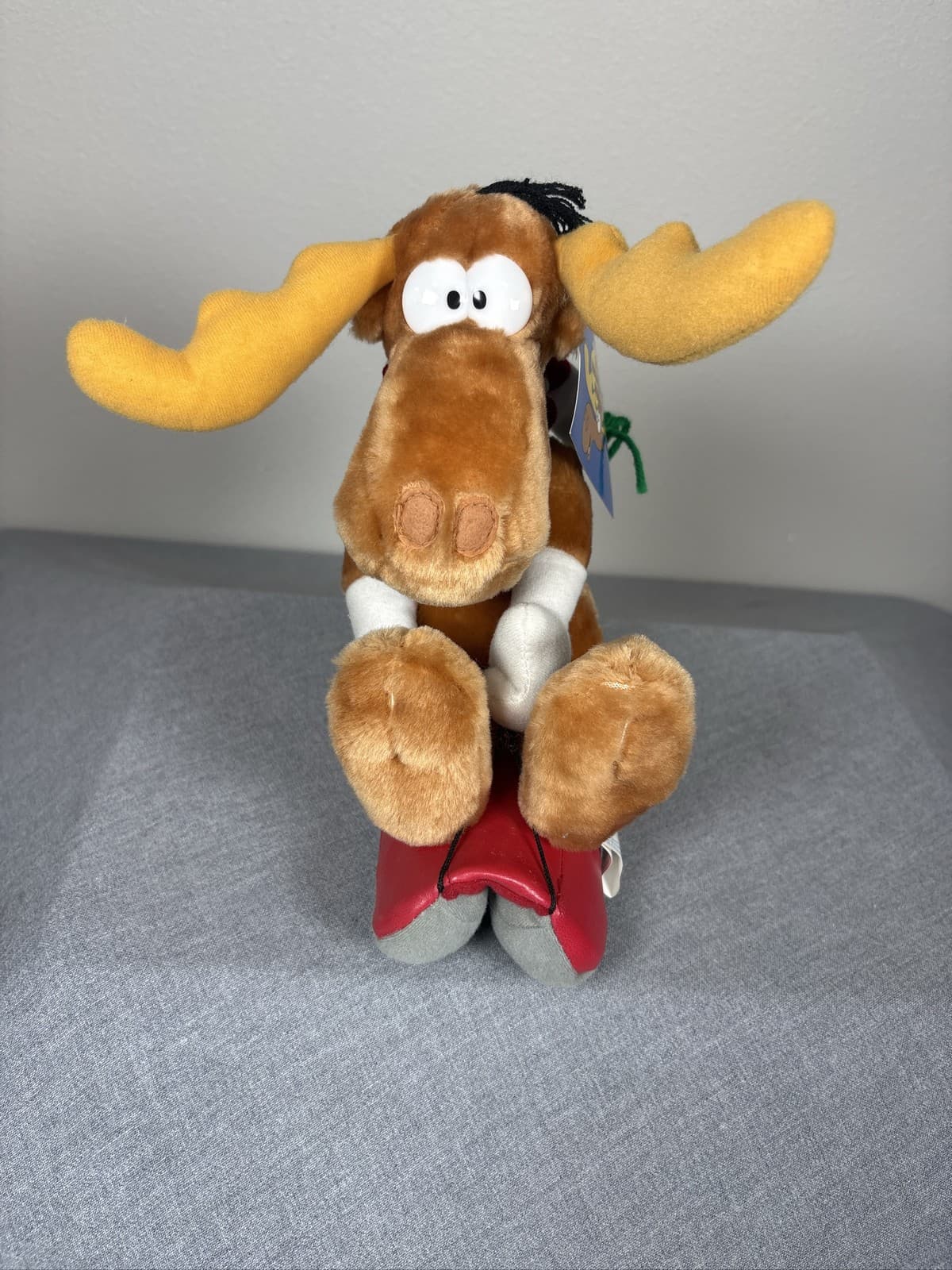 Bullwinkle Moose On Sled Plush Rocky & Bullwinkle Toy Network 2001 - Thumbnail 2