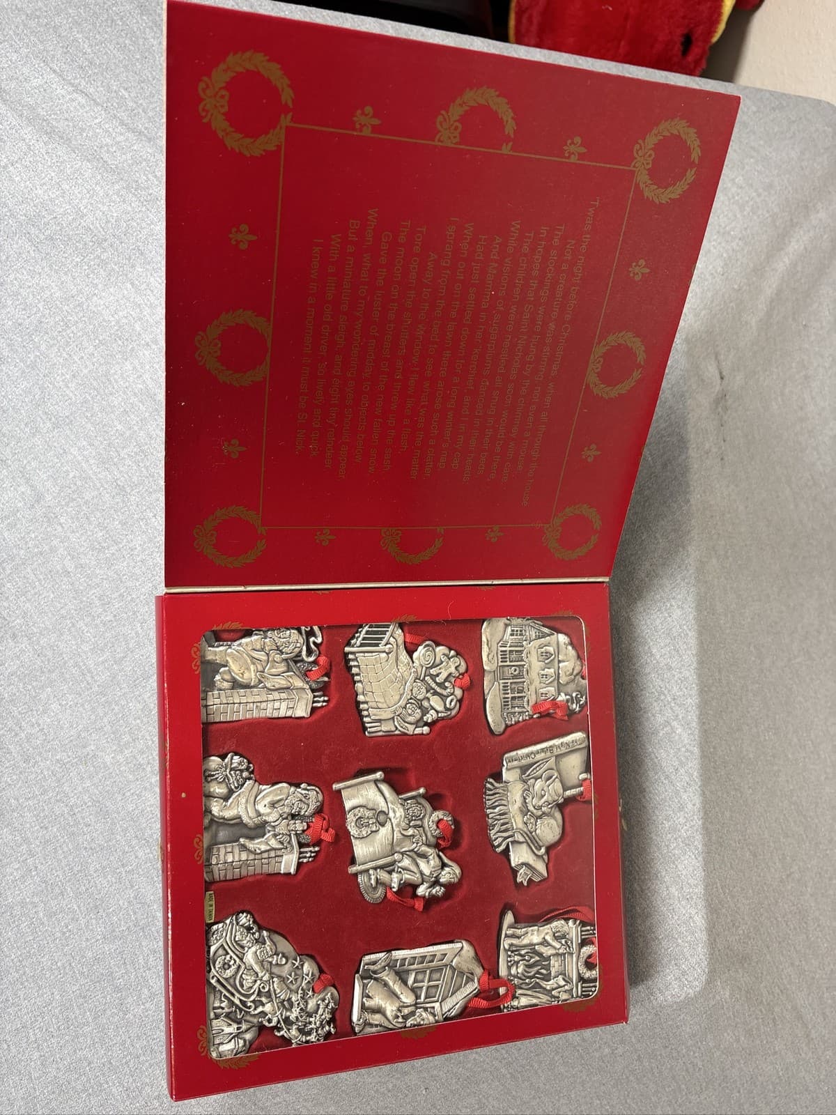 Madison Ave Twas the Night Before Christmas Pewter Ornament Set of 9 - Thumbnail 3