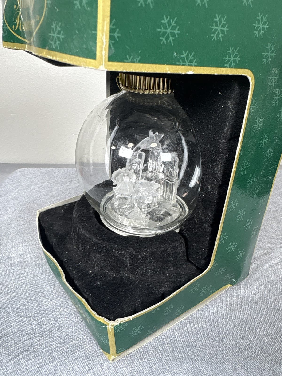 Holiday Radiance Illuminated Glass Castle Christmas Ornament - Thumbnail 3
