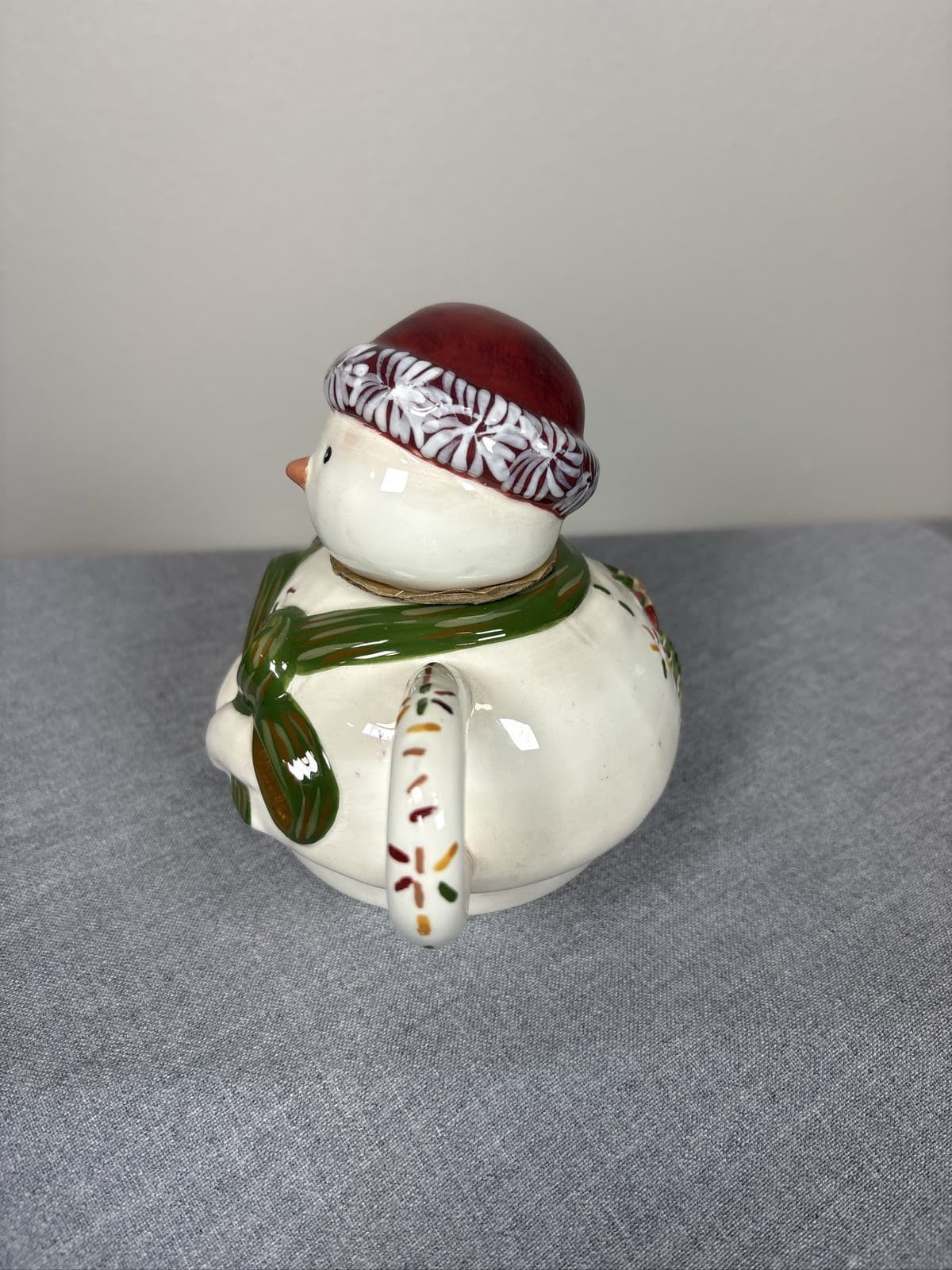 Tracy Porter Jingle Bell Lets Hang Mistletoe Snowman Christmas Teapot - Thumbnail 2