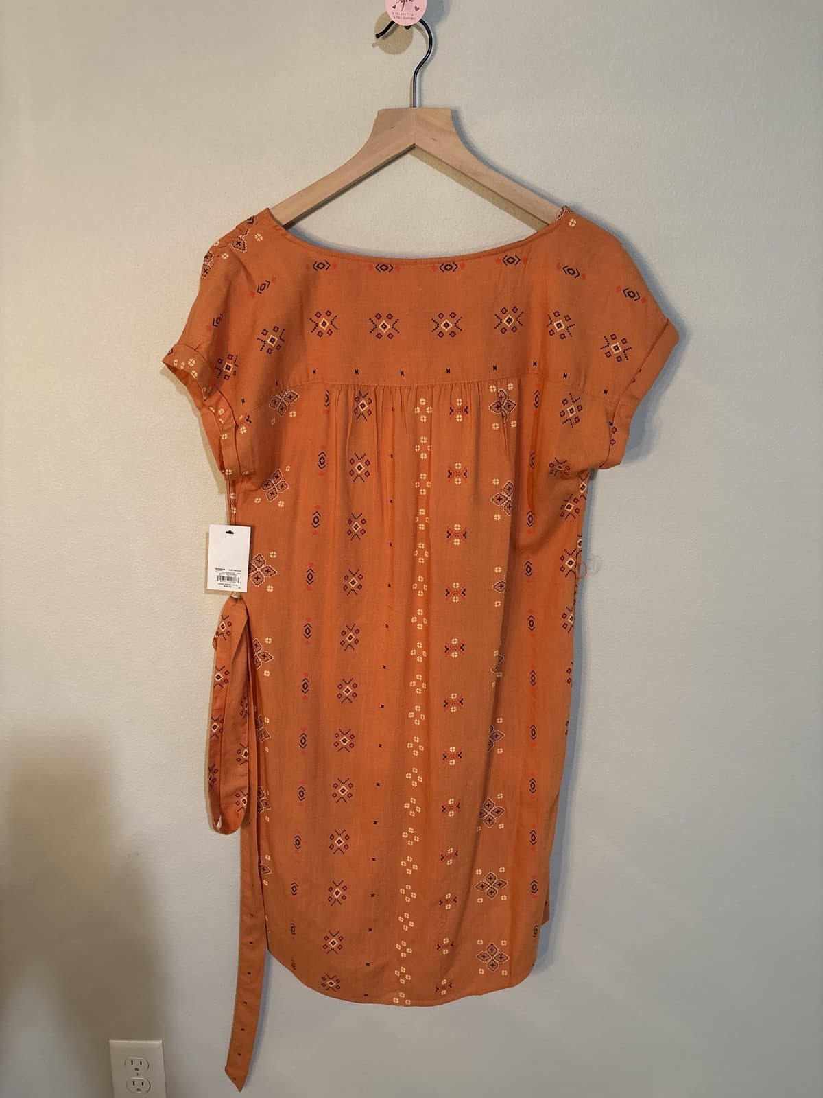 Sonoma Orange Boho Tribal Print Dolman Sleeve Tunic Mini Dress Women's M NWT - Thumbnail 4