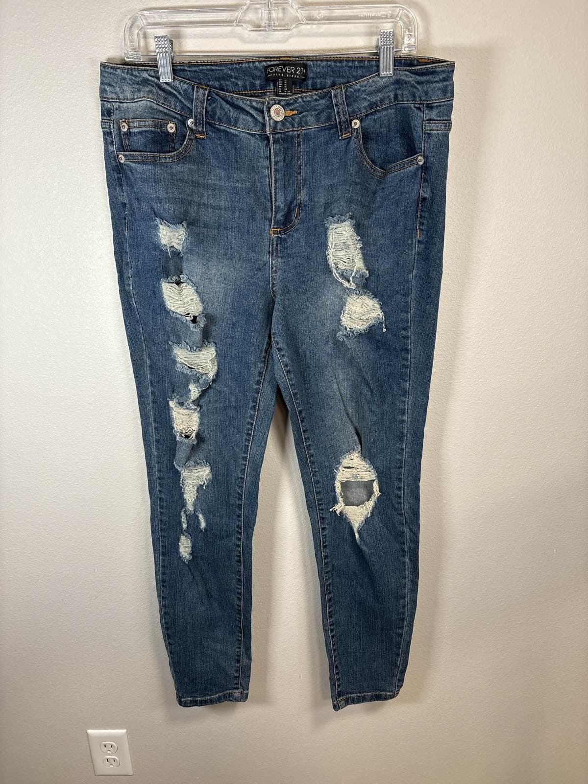 Forever 21+ Plus Skinny Jeans Blue Denim Women's 14 NWT