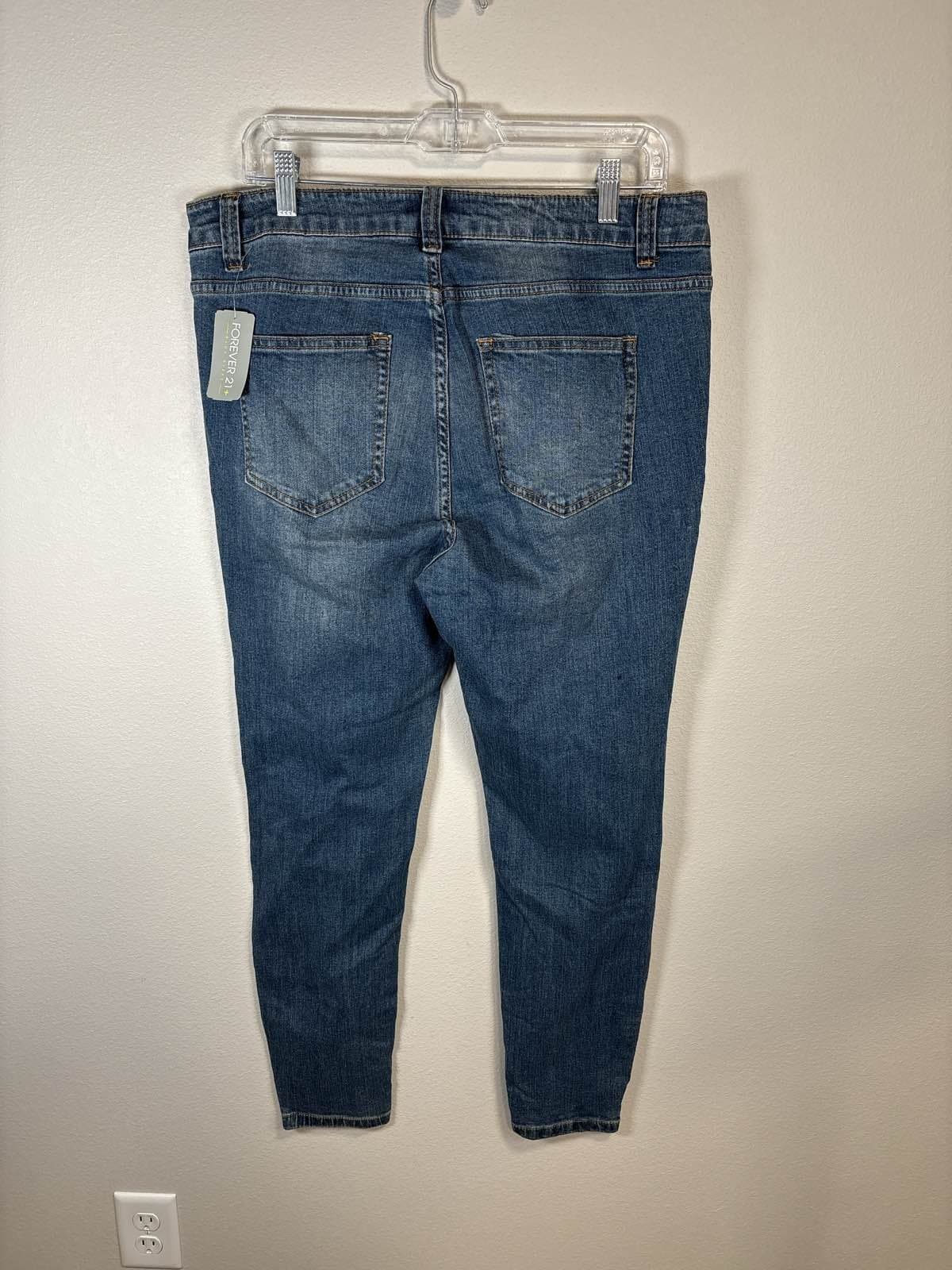 Forever 21+ Plus Skinny Jeans Blue Denim Women's 14 NWT - Thumbnail 3