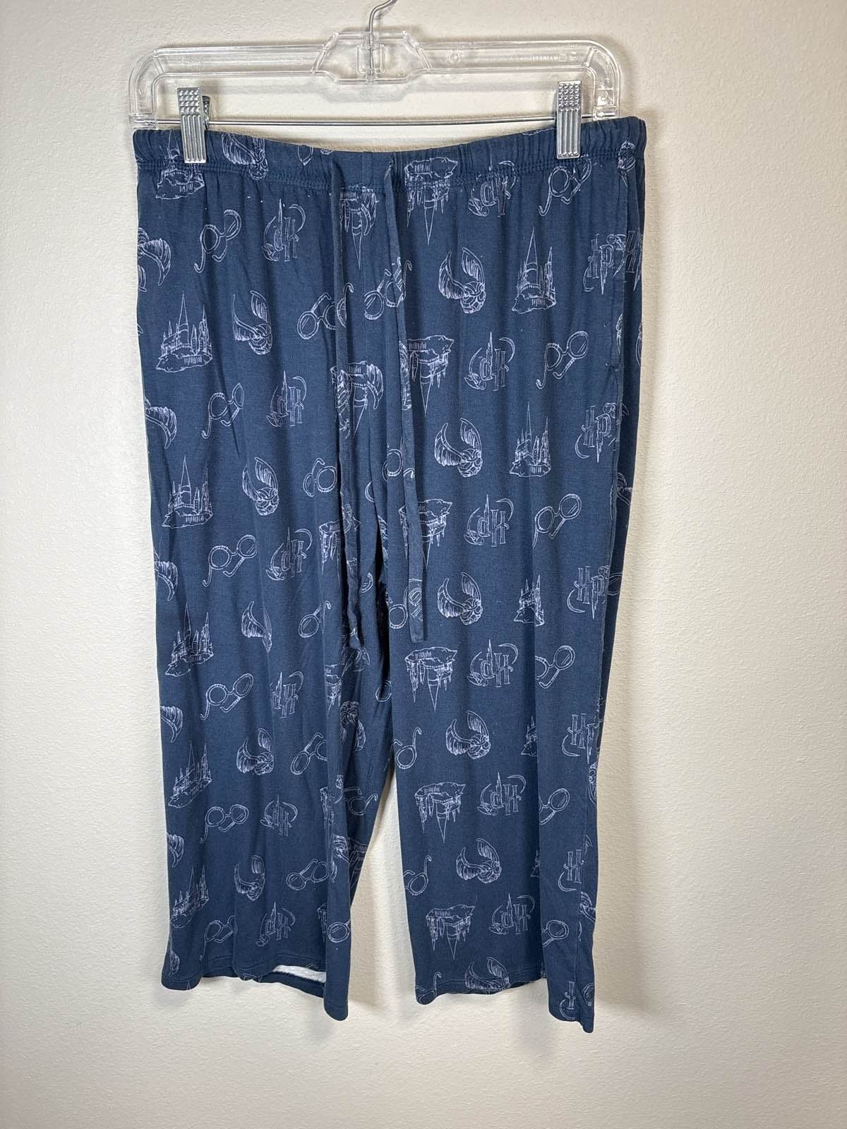 Harry Potter Wizarding World Women's 2PC Pajamas Blue Short Sleeve Medium - Thumbnail 4