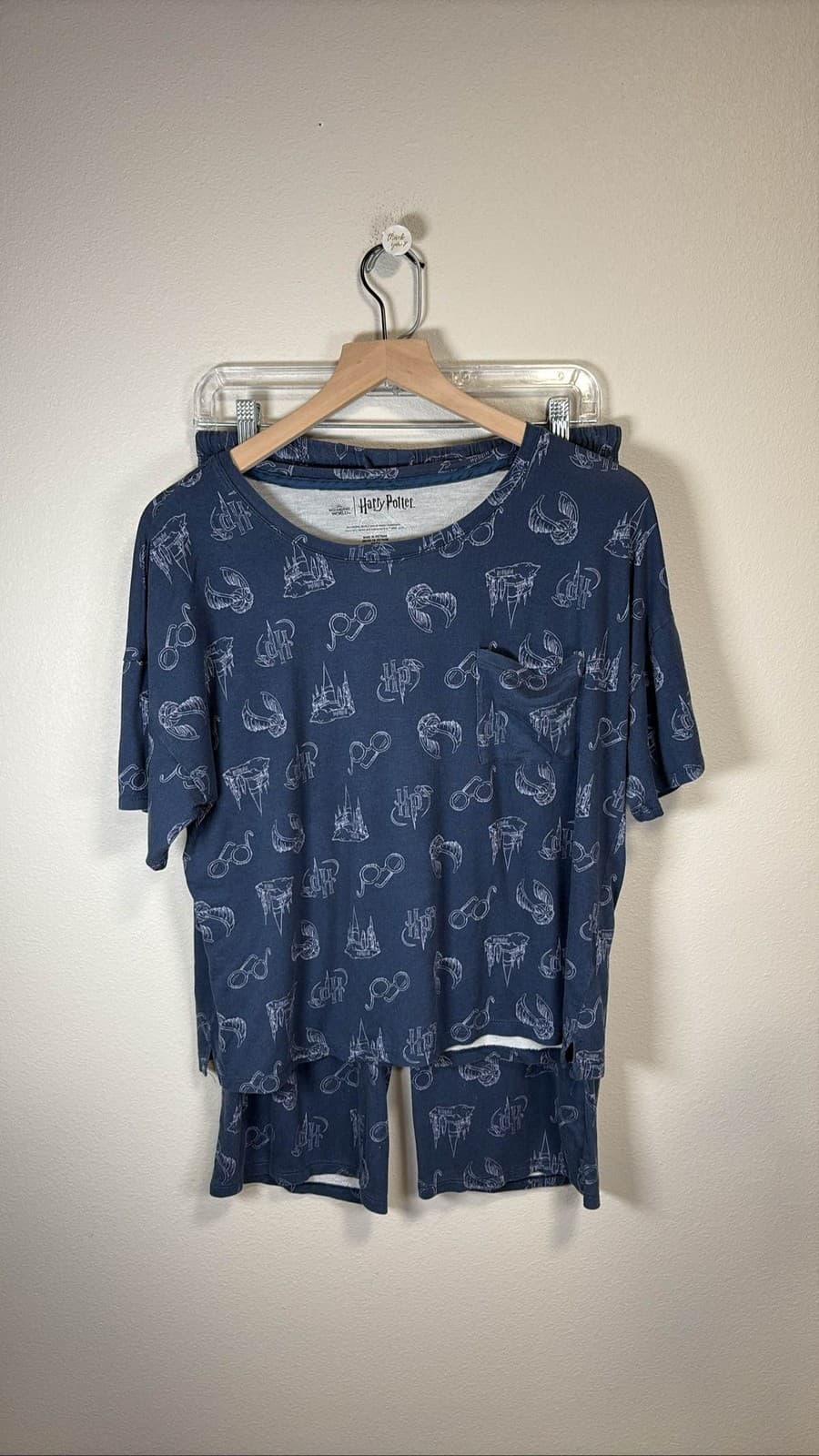 Harry Potter Wizarding World Women's 2PC Pajamas Blue Short Sleeve Medium