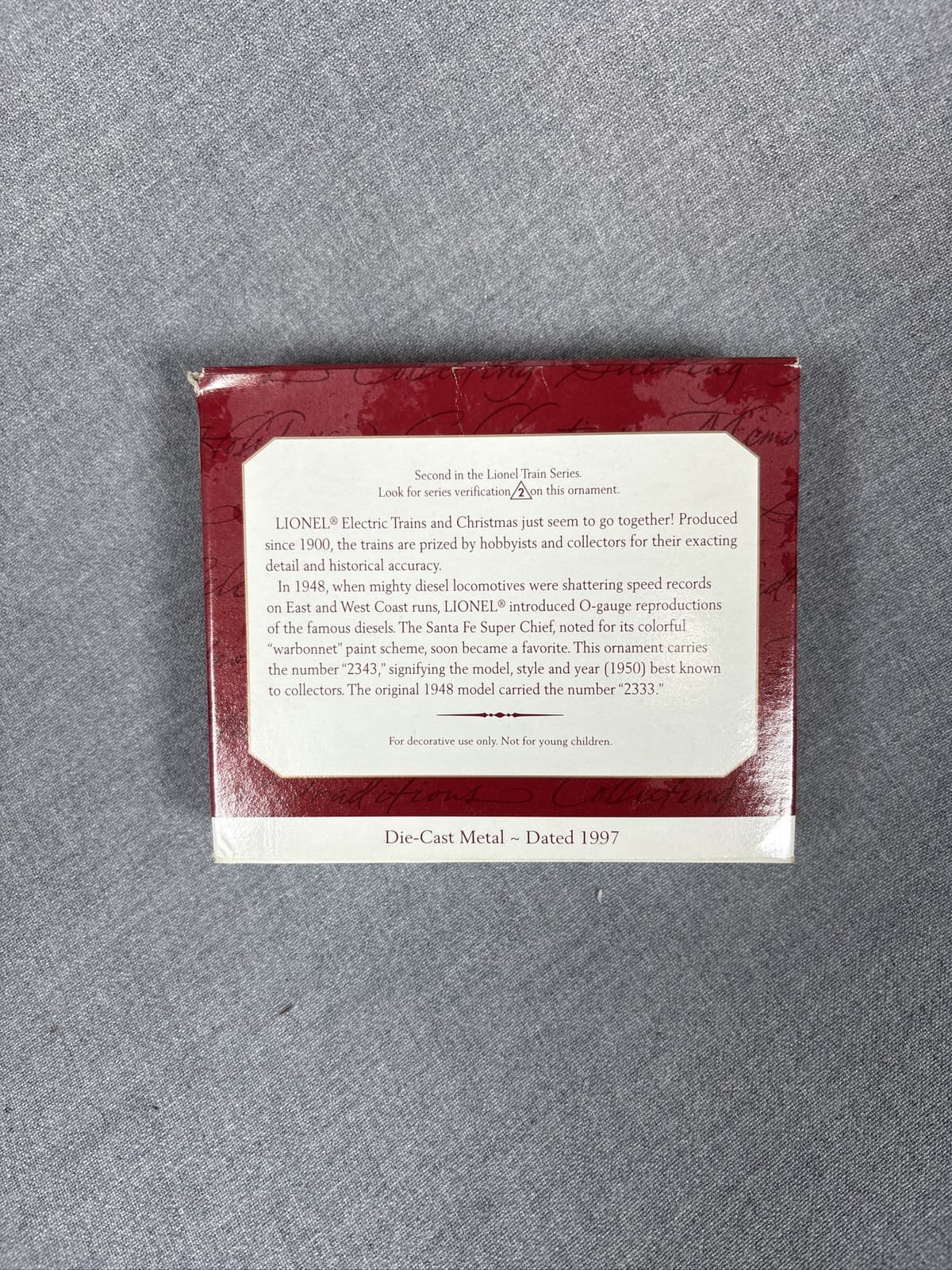 1997 Hallmark Keepsake Lionel 1950 Santa Fe F3 Diesel Locomotive Train - Thumbnail 2
