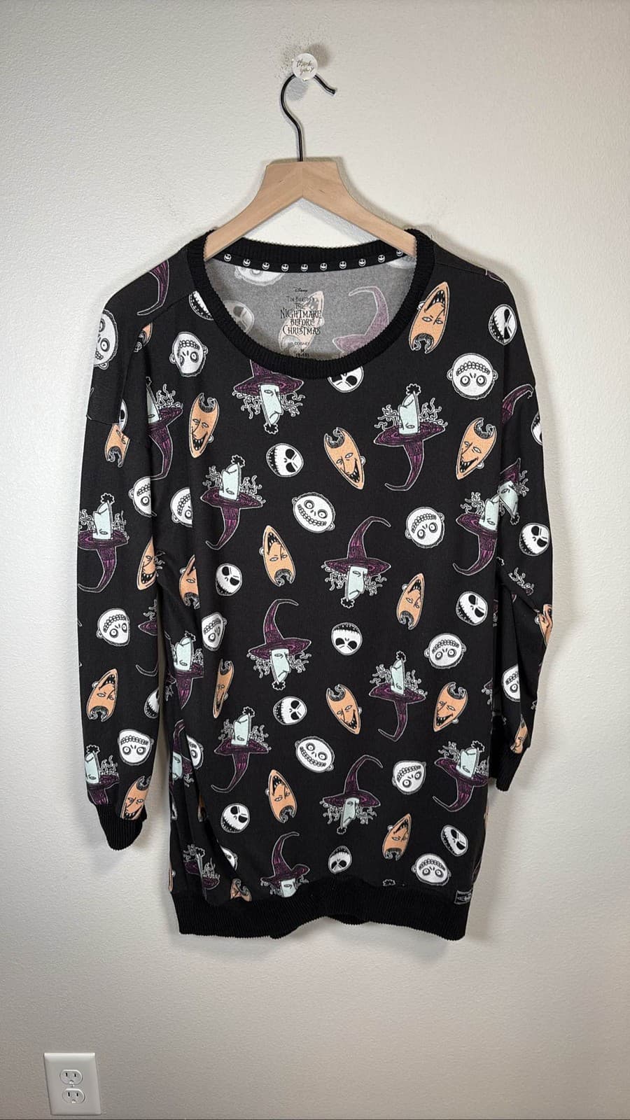 Disney Nightmare Before Christmas Sleep Shirt Black Women's