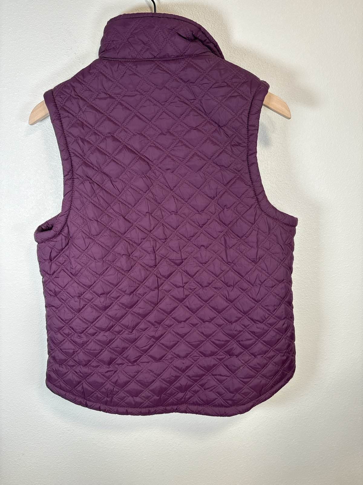 Schmidt Workwear M Quilted Vest Plum Flannel Lined Zip - Thumbnail 4