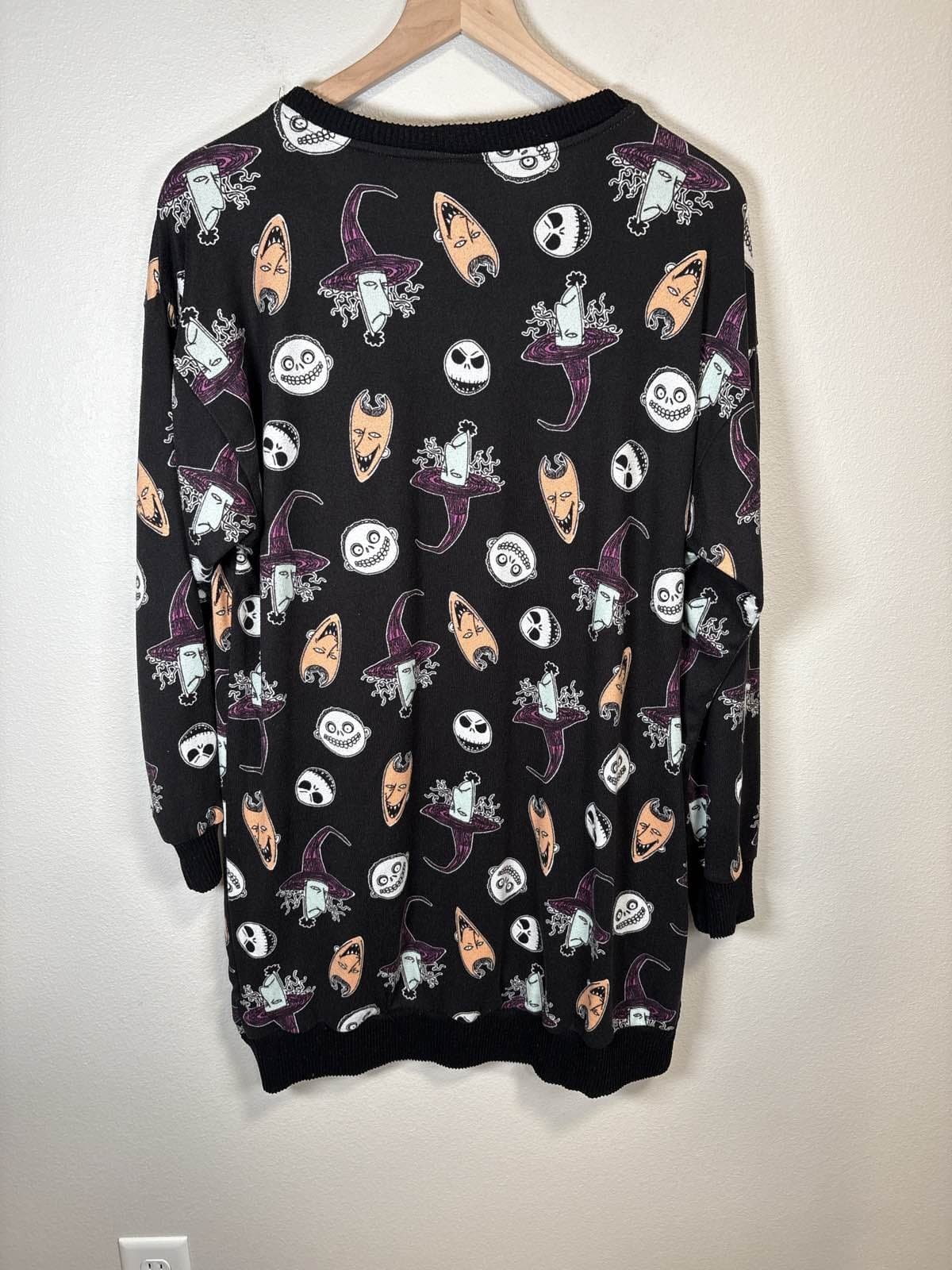 Disney Nightmare Before Christmas Sleep Shirt Black Women's - Thumbnail 3