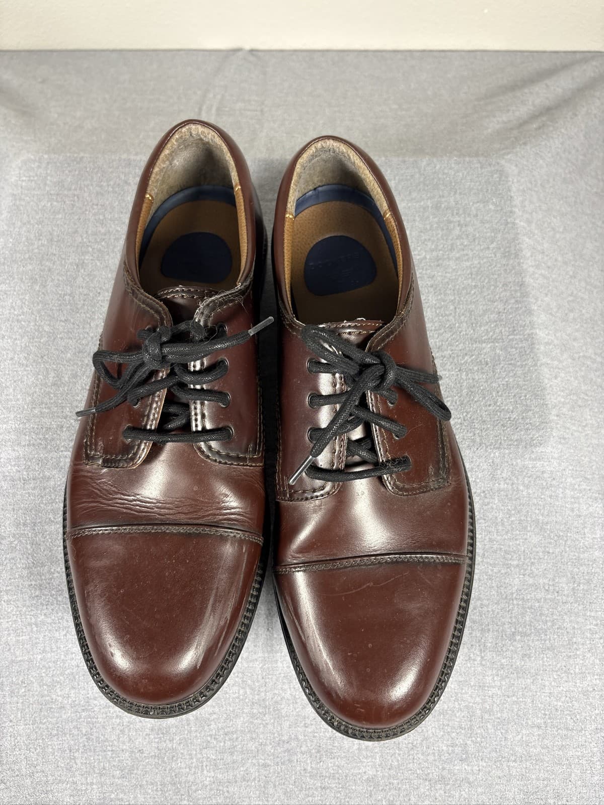 Dockers Gordon Mens Cordovan Brown Leather Cap Toe Oxford Dress Shoes Size 12 - Thumbnail 2
