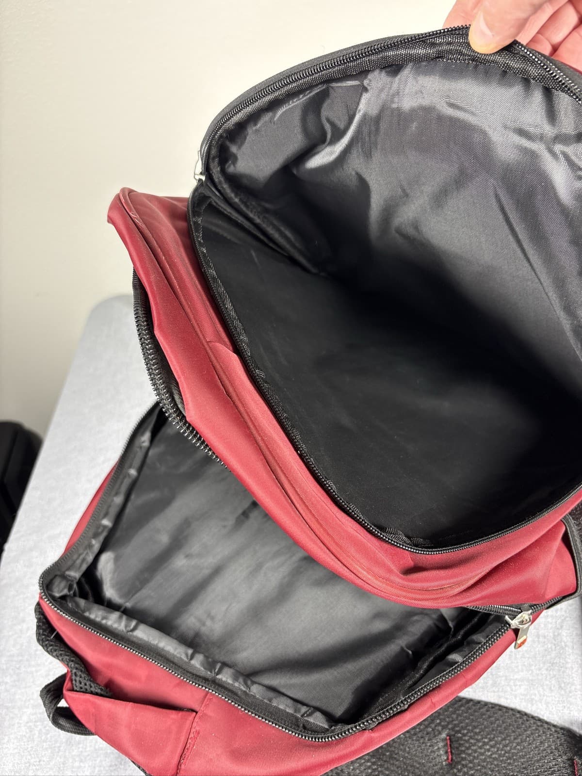 Swiss Gear Maroon Red Multi Pocket Laptop Backpack Travel School Bag - Thumbnail 3