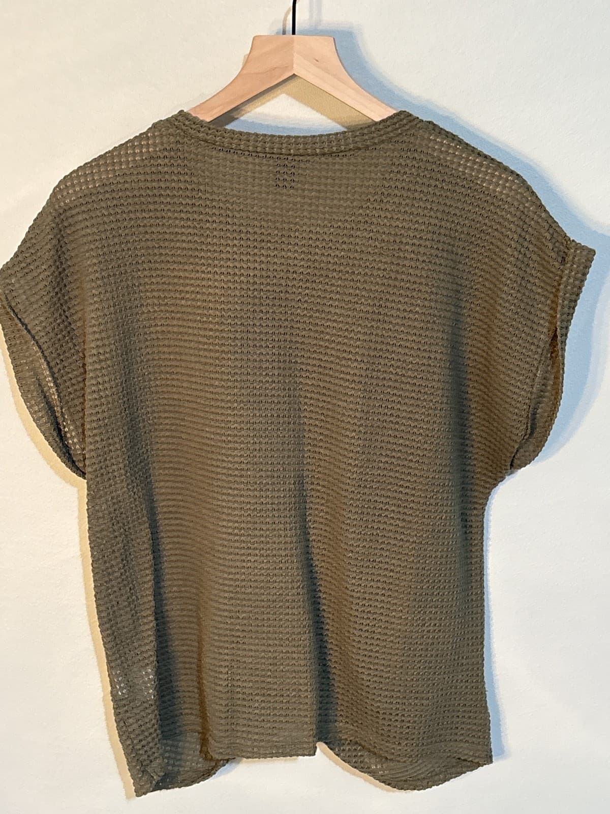 SHEIN Curve Women's Green Waffle Knit Long Sleeve Pullover Sweater XL - Thumbnail 3