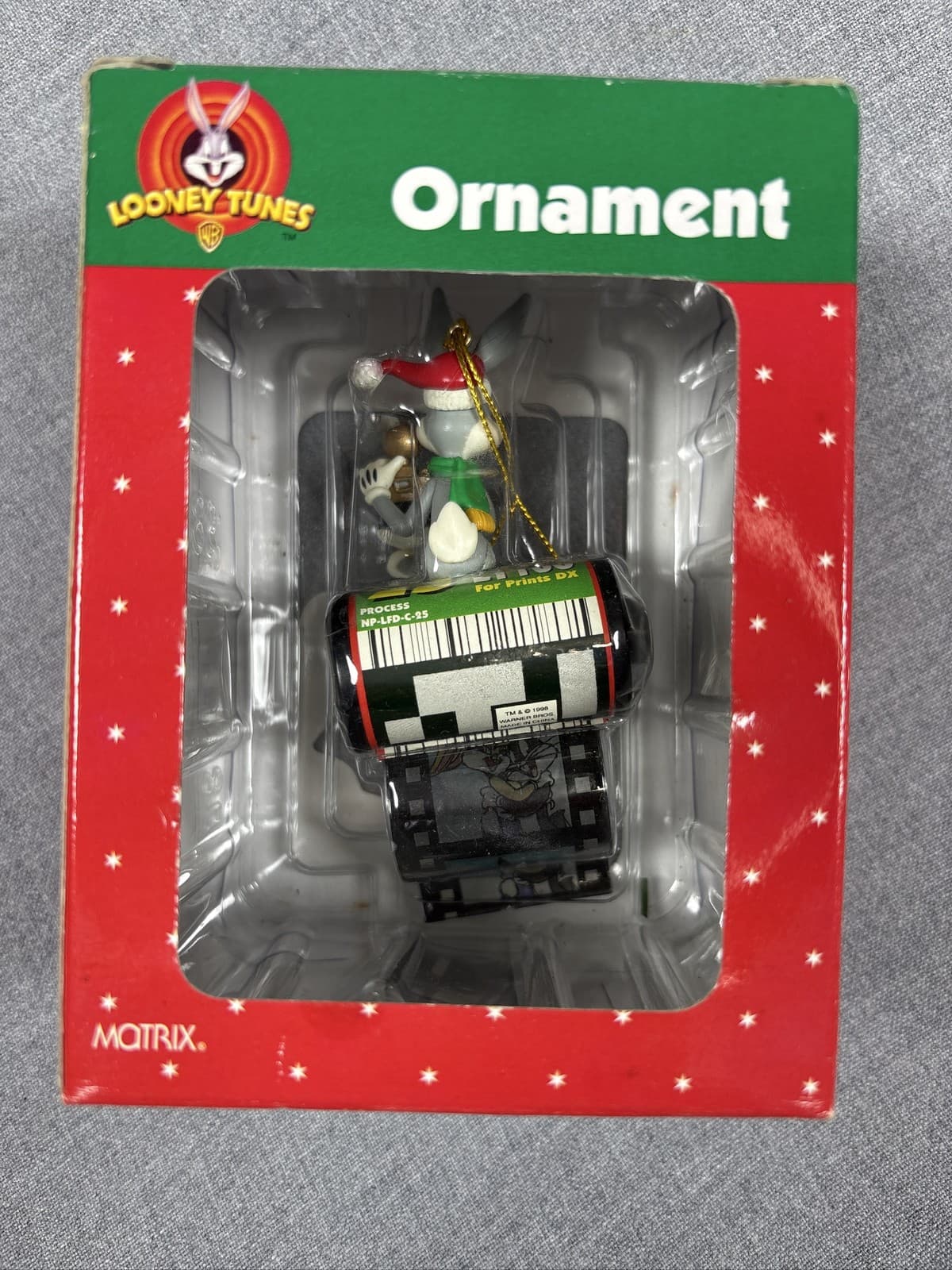 Matrix Looney Tunes Bugs Bunny Camera Film Roll Christmas Ornament 1998 - Thumbnail 2
