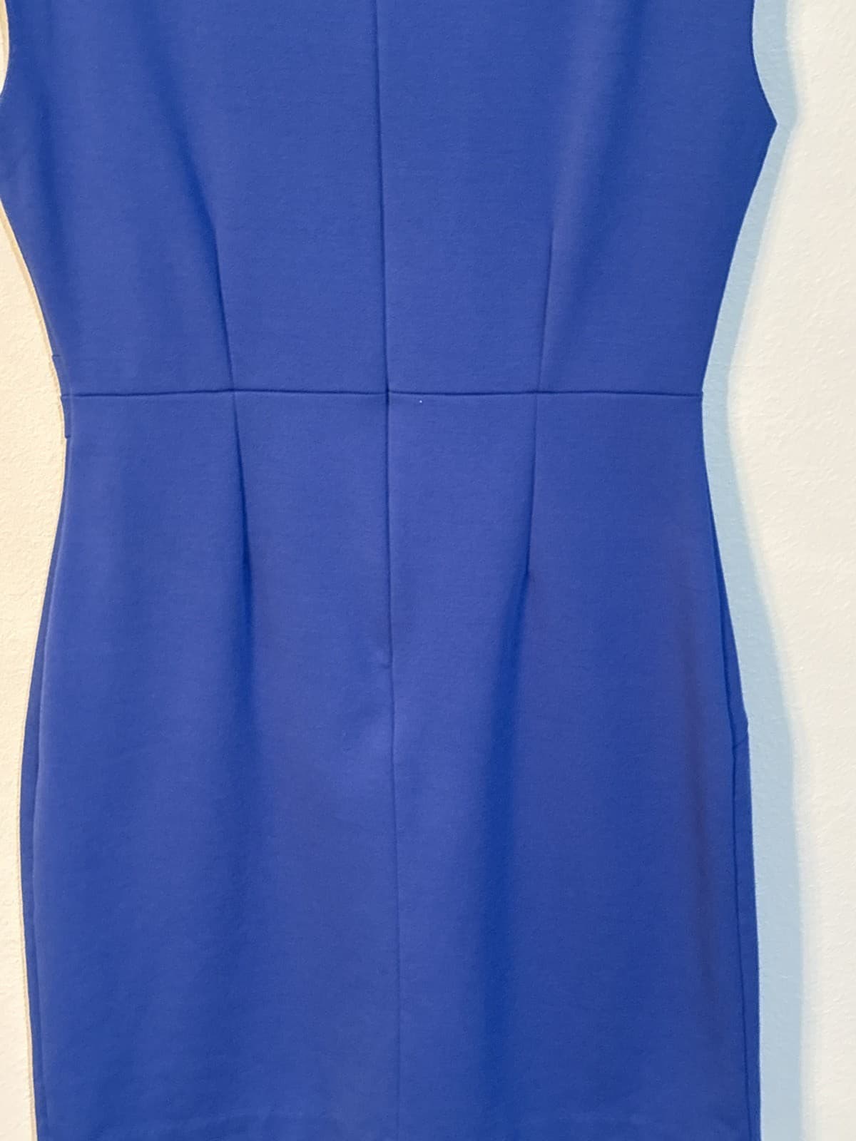 Attention Blue Ruched Sheath Dress Women's Cap Sleeve Career Bodycon - Thumbnail 4