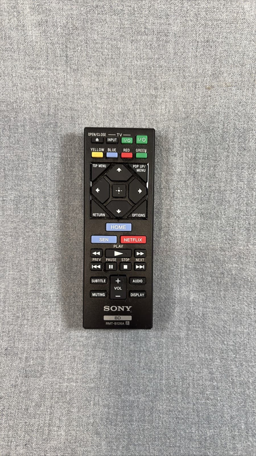 Sony RMT-B126A Blu-Ray BD DVD Player Remote Netflix