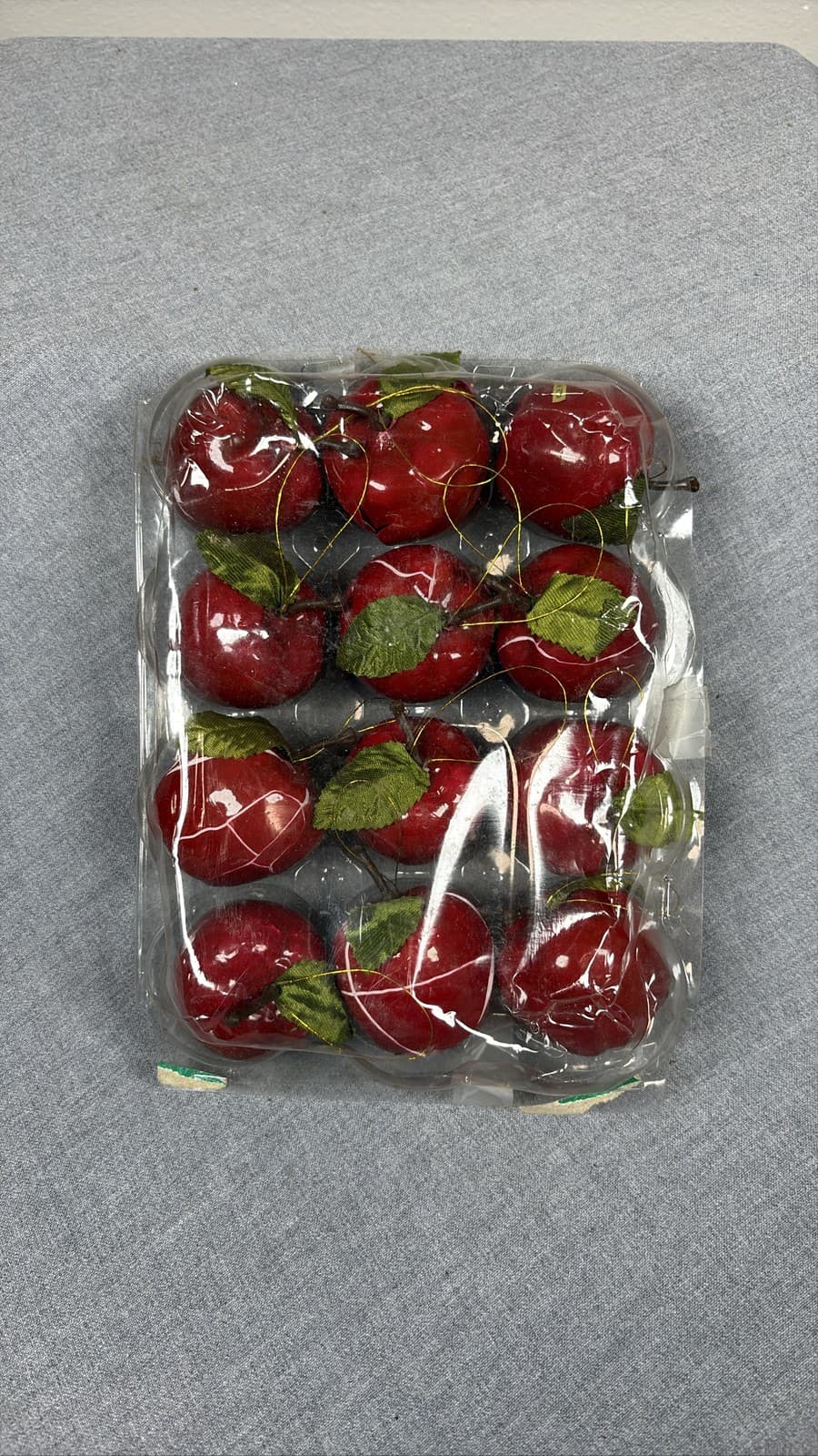 Set of 12 Red Apple Christmas Ornaments Glossy Decorative Fruit