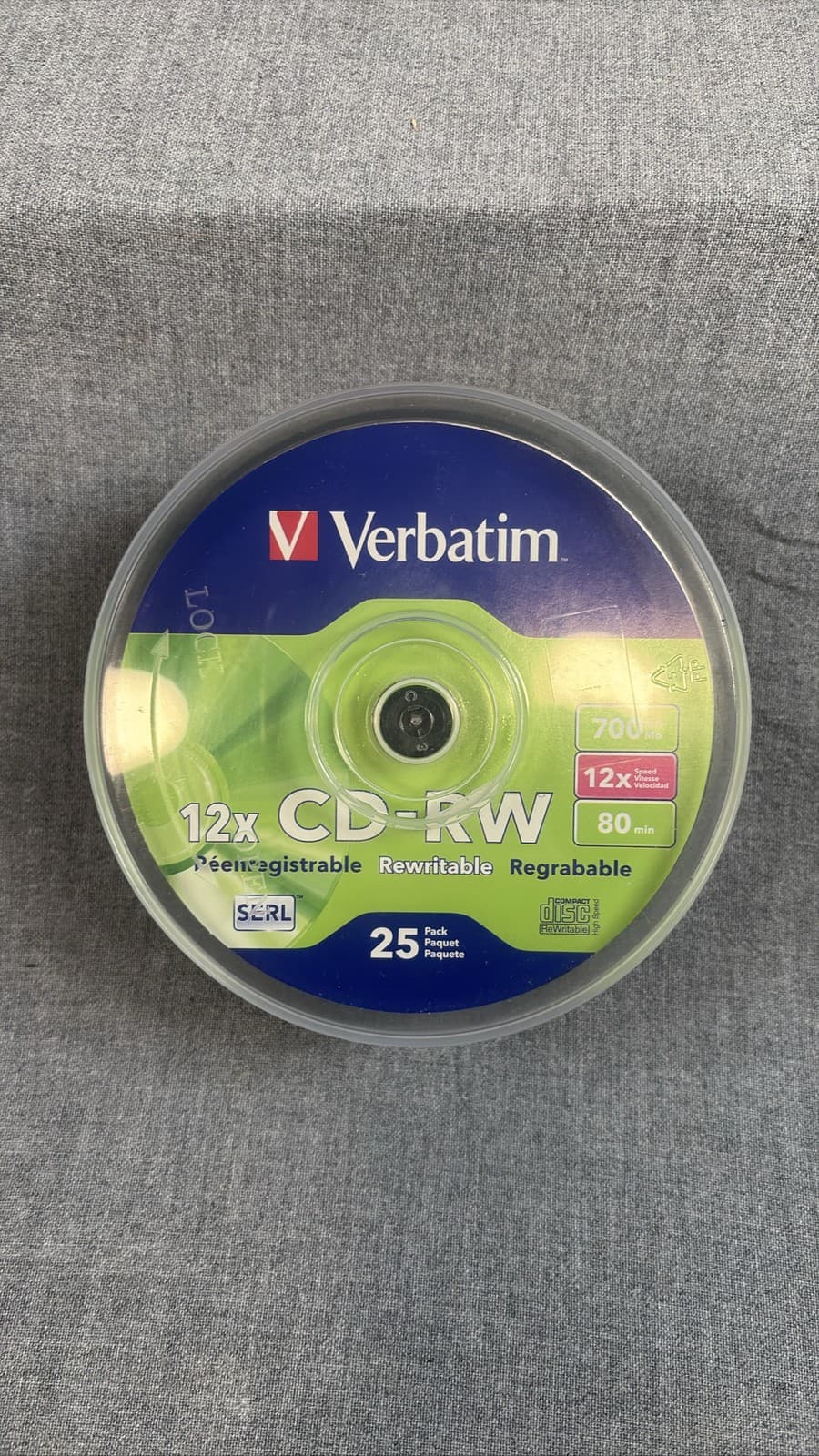 Verbatim CD-RW 25-Pack 700MB 80 Min 12X Rewritable Discs Spindle